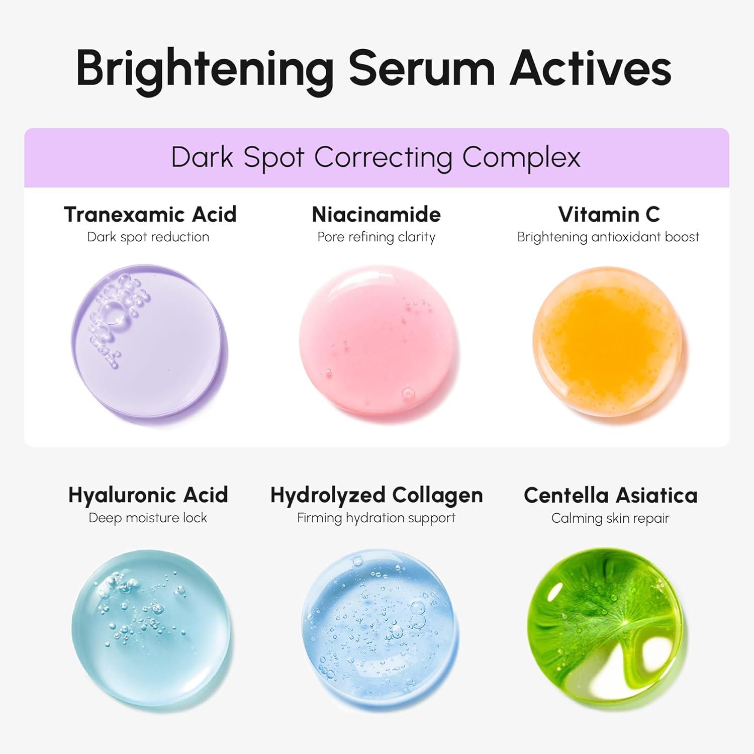 imageMAREE 20 Tranexamic Acid Serum Complex with Niacinamide amp Vitamin C Serum for Face amp Body Dark Spot Corrector Age Spots Hyperpigmentation Care Remover Brightening Acido Tranexamico para ManchasTranexamic Acid Face Serum