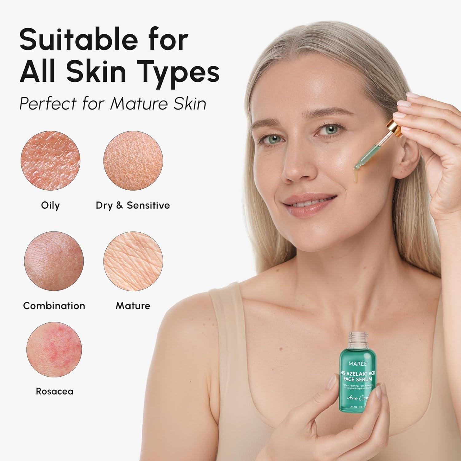 imageMAREE 20 Tranexamic Acid Serum Complex with Niacinamide amp Vitamin C Serum for Face amp Body Dark Spot Corrector Age Spots Hyperpigmentation Care Remover Brightening Acido Tranexamico para ManchasAzelaic Acid Face Serum