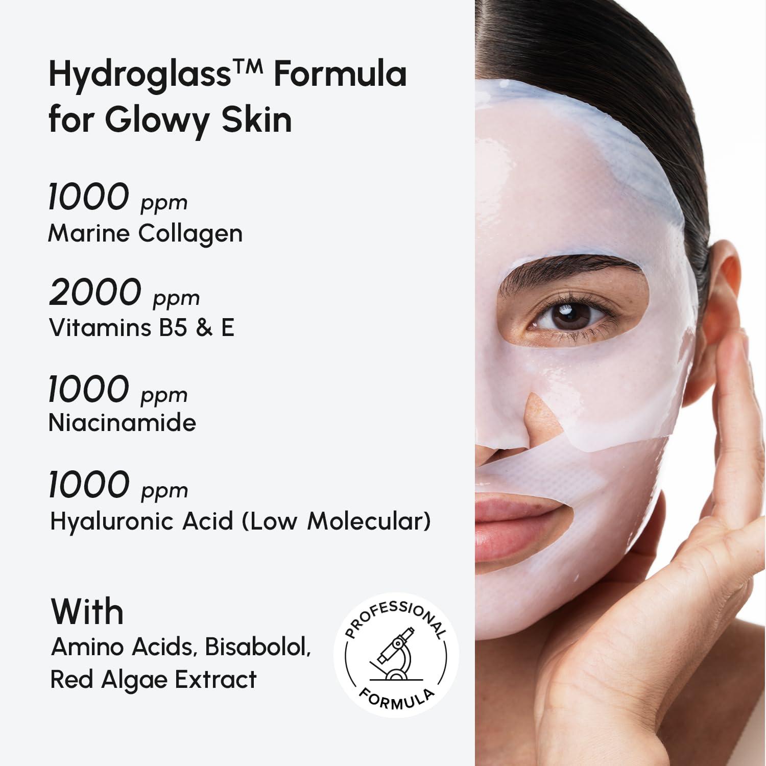 imageMAREE Collagen Facial Mask with Hyaluronic Acid Sheet Face Mask Skincare Centella Asiatica Green amp Red Algae Extract Hydrating Facemask For Women Skin Care Mascarillas Para La Cara 6 CountWhite