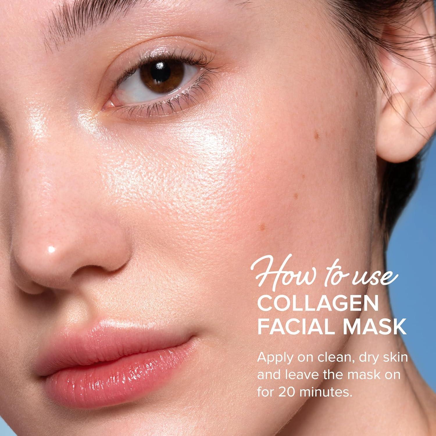 imageMAREE Collagen Facial Mask with Hyaluronic Acid Sheet Face Mask Skincare Centella Asiatica Green amp Red Algae Extract Hydrating Facemask For Women Skin Care Mascarillas Para La Cara 6 CountMulticolor