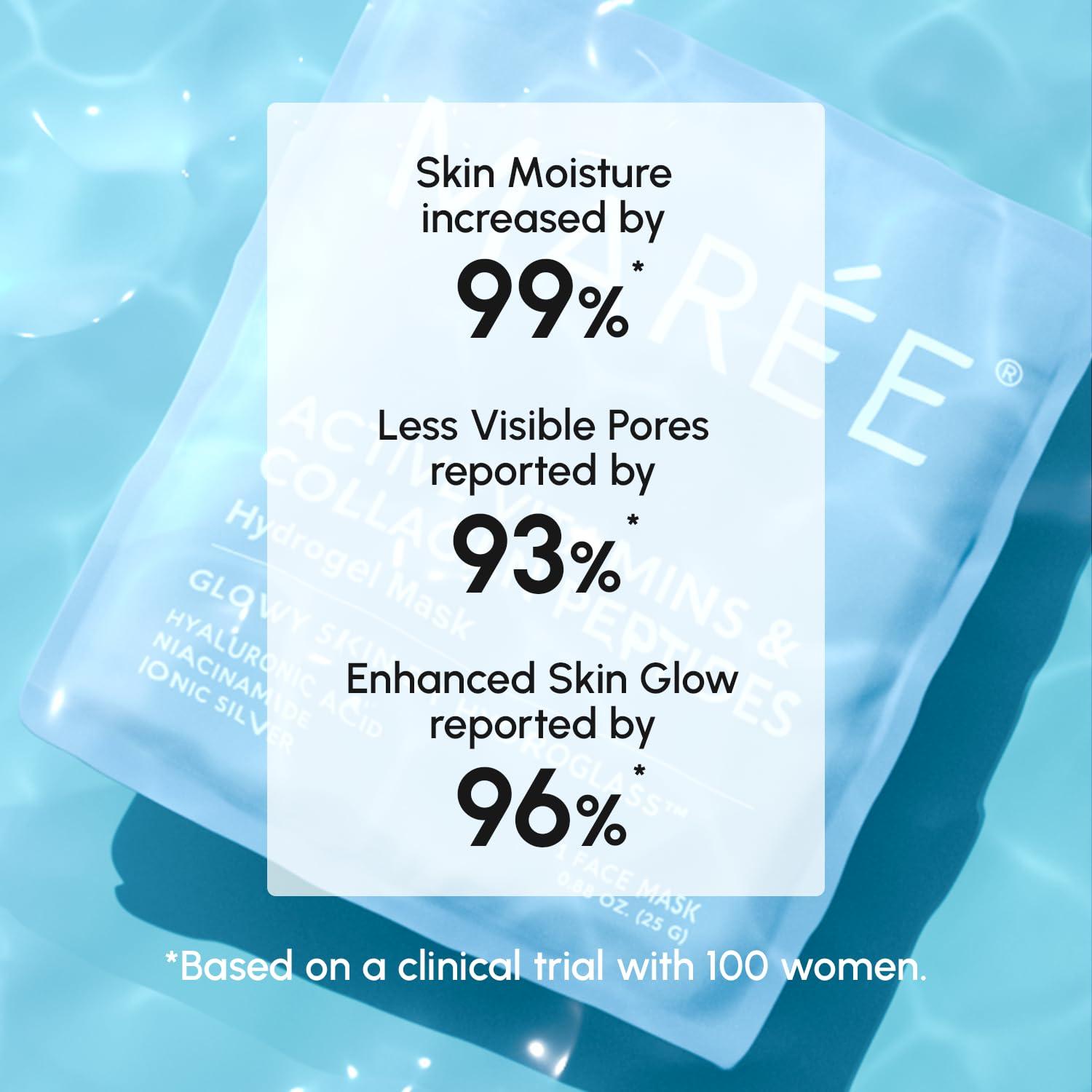 imageMAREE Collagen Facial Mask with Hyaluronic Acid Sheet Face Mask Skincare Centella Asiatica Green amp Red Algae Extract Hydrating Facemask For Women Skin Care Mascarillas Para La Cara 6 CountWhite