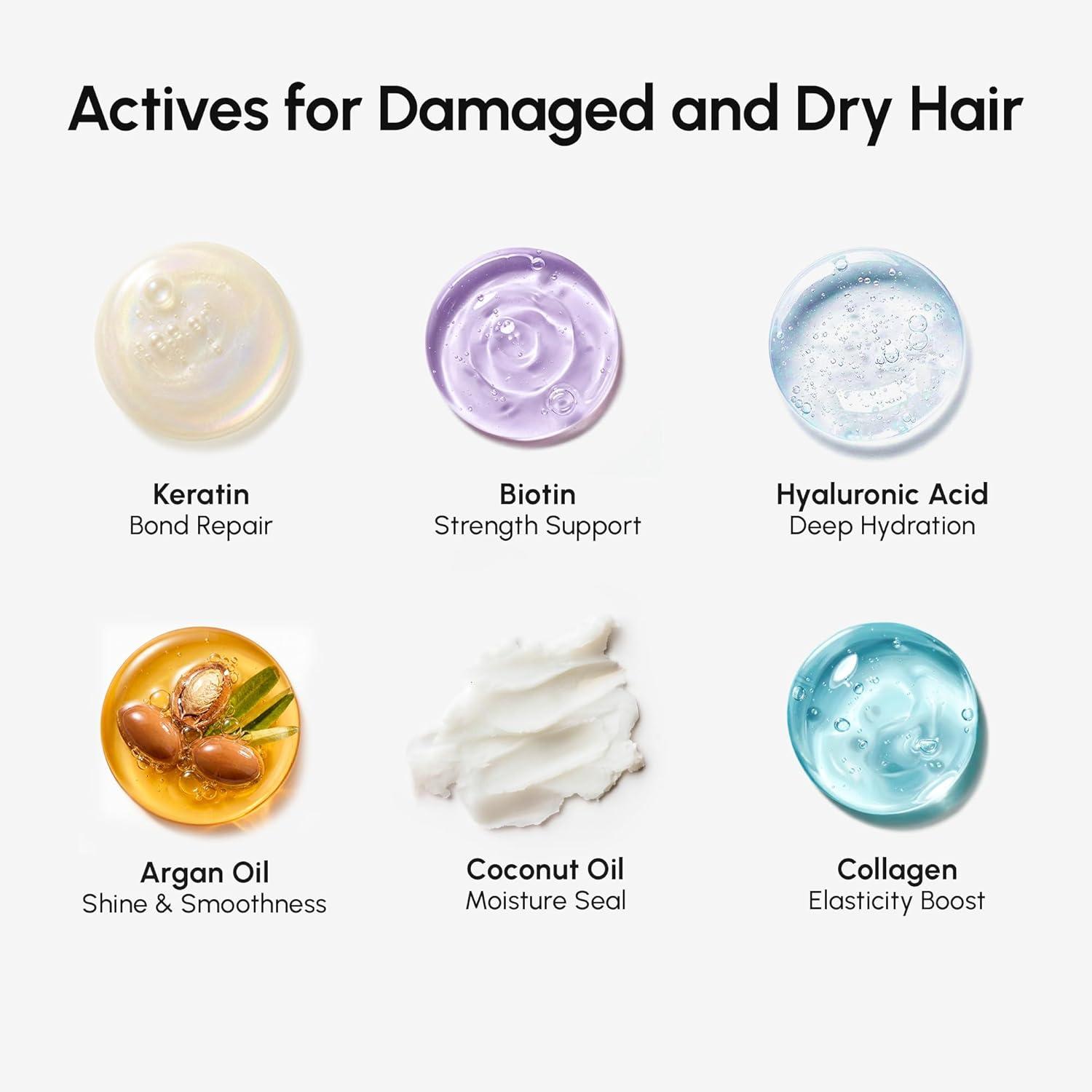 imageMAREE Deep Conditioning LeaveIn Hair Mask for Damaged Hair Keratin Hair Treatment with Biotin Natural Oils amp Vitamins LeaveIn Conditioner for Repair and Hydration Mascarilla Para CabelloLeaveIn Hair Mask