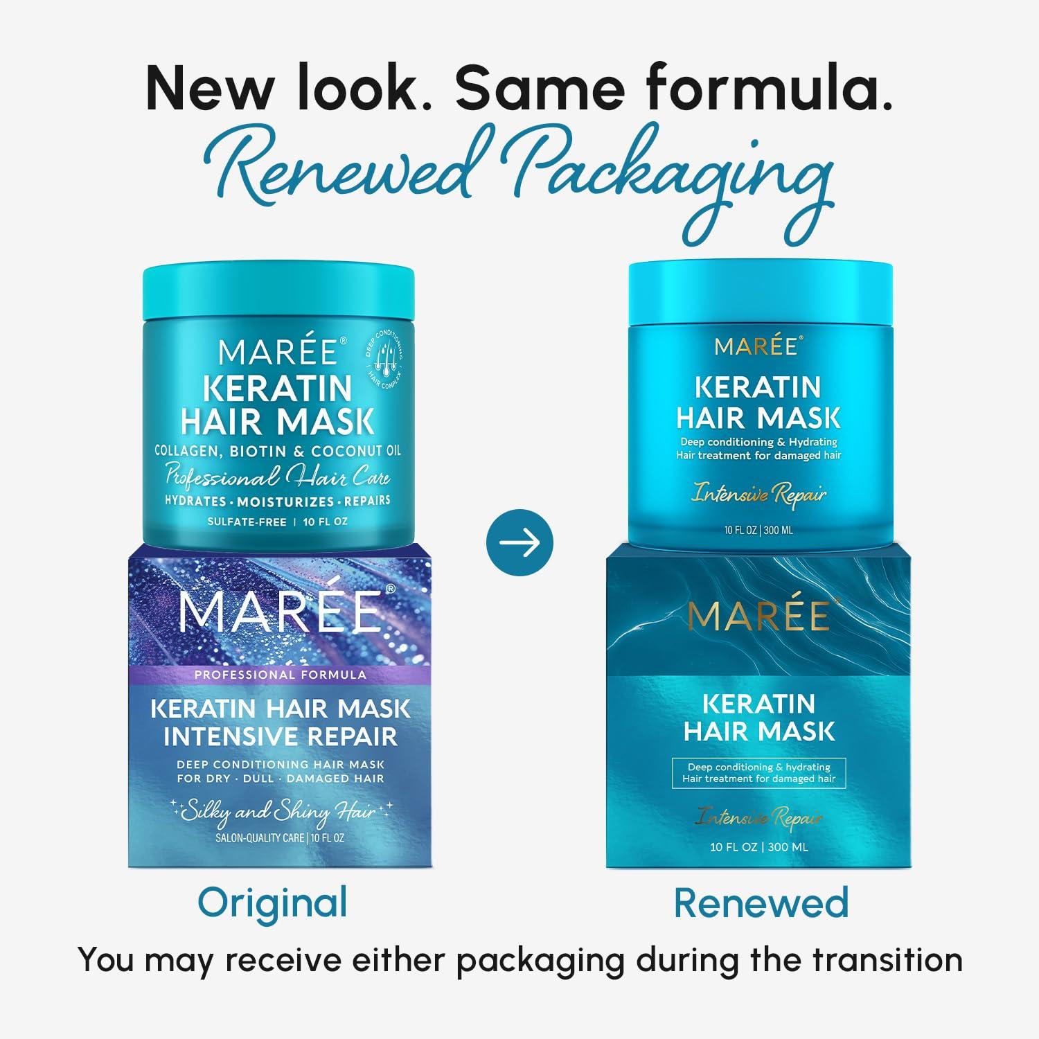 imageMAREE Deep Conditioning LeaveIn Hair Mask for Damaged Hair Keratin Hair Treatment with Biotin Natural Oils amp Vitamins LeaveIn Conditioner for Repair and Hydration Mascarilla Para CabelloWhite