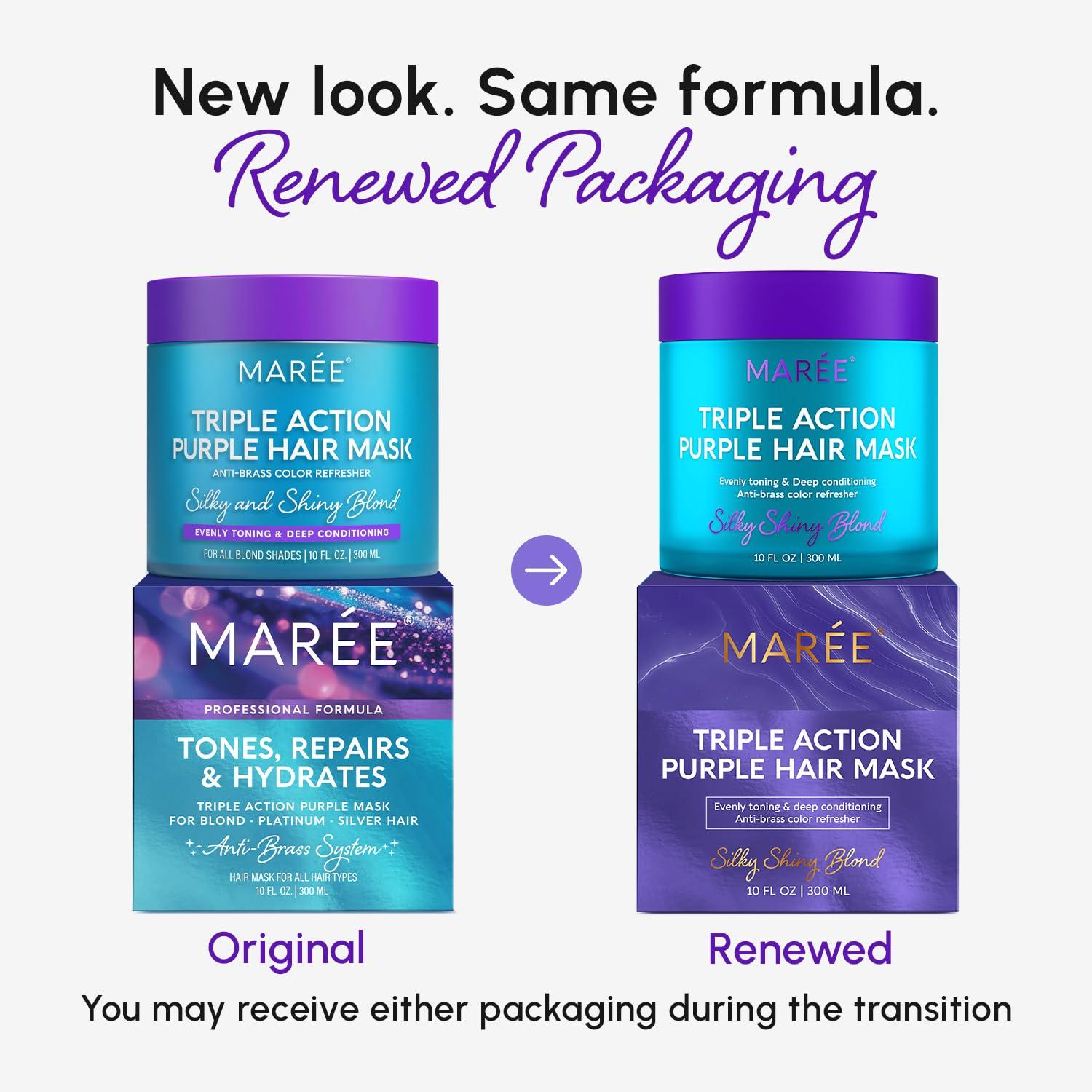 imageMAREE Deep Conditioning LeaveIn Hair Mask for Damaged Hair Keratin Hair Treatment with Biotin Natural Oils amp Vitamins LeaveIn Conditioner for Repair and Hydration Mascarilla Para CabelloPurple