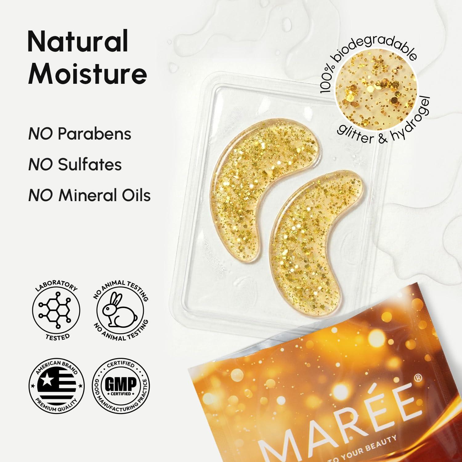 imageMAREE Eye Gels Cooling Pads Under Eye Patches for Puffy Eyes and Dark Circles with Collagen amp Hyaluronic Acid Anti Wrinkles Under Eye Masks Skincare Treatment for Puffiness Parches Para OjerasGold
