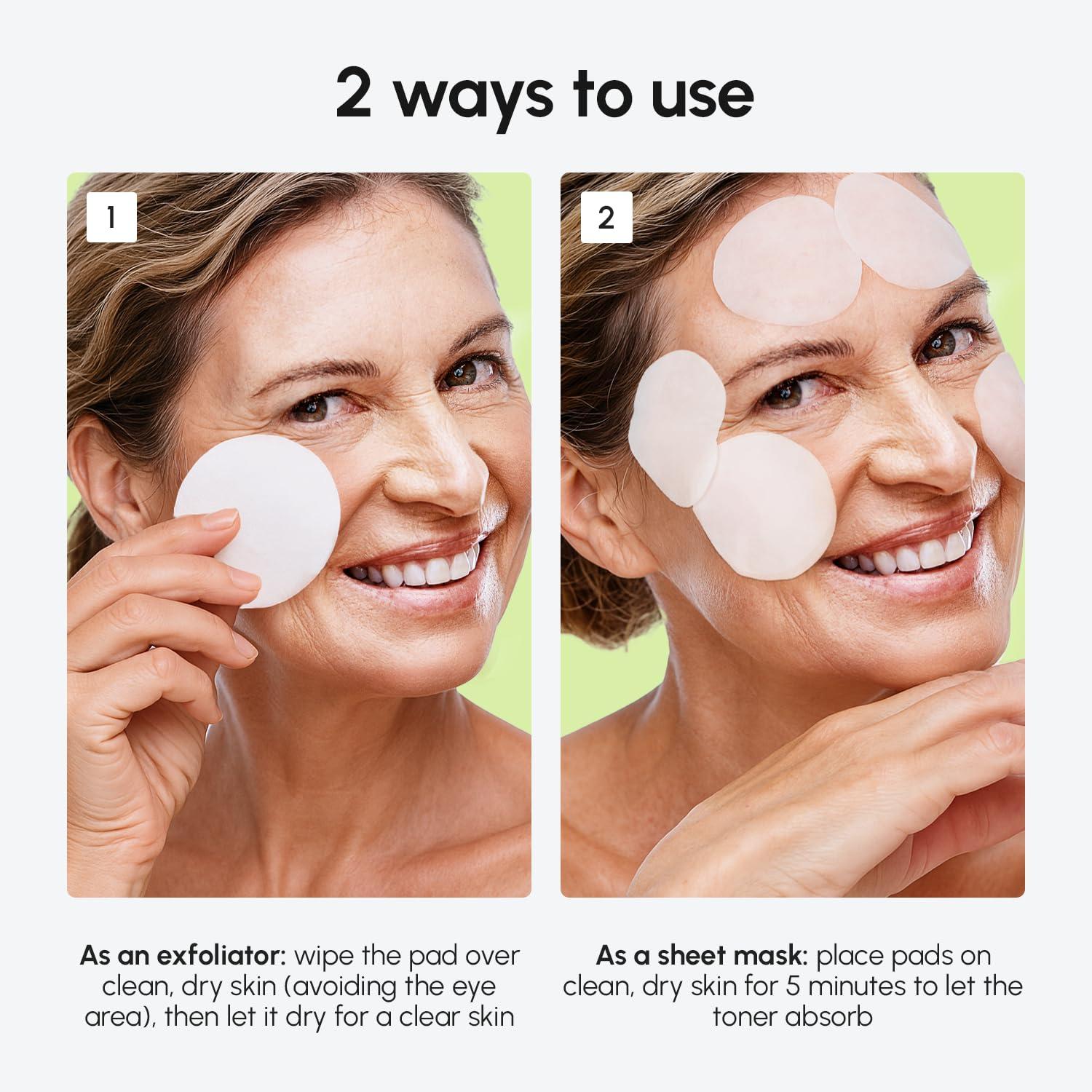 imageMAREE Glycolic Acid Pads Toner Pads for Face Cleansing Exfoliating Pad with Tea Tree Oil Salicylic Acid amp Vitamins E B3 B5 Acne Clearing Skin Pore Resurfacing amp Radiance Device 50 CountBlemish Toner Pads