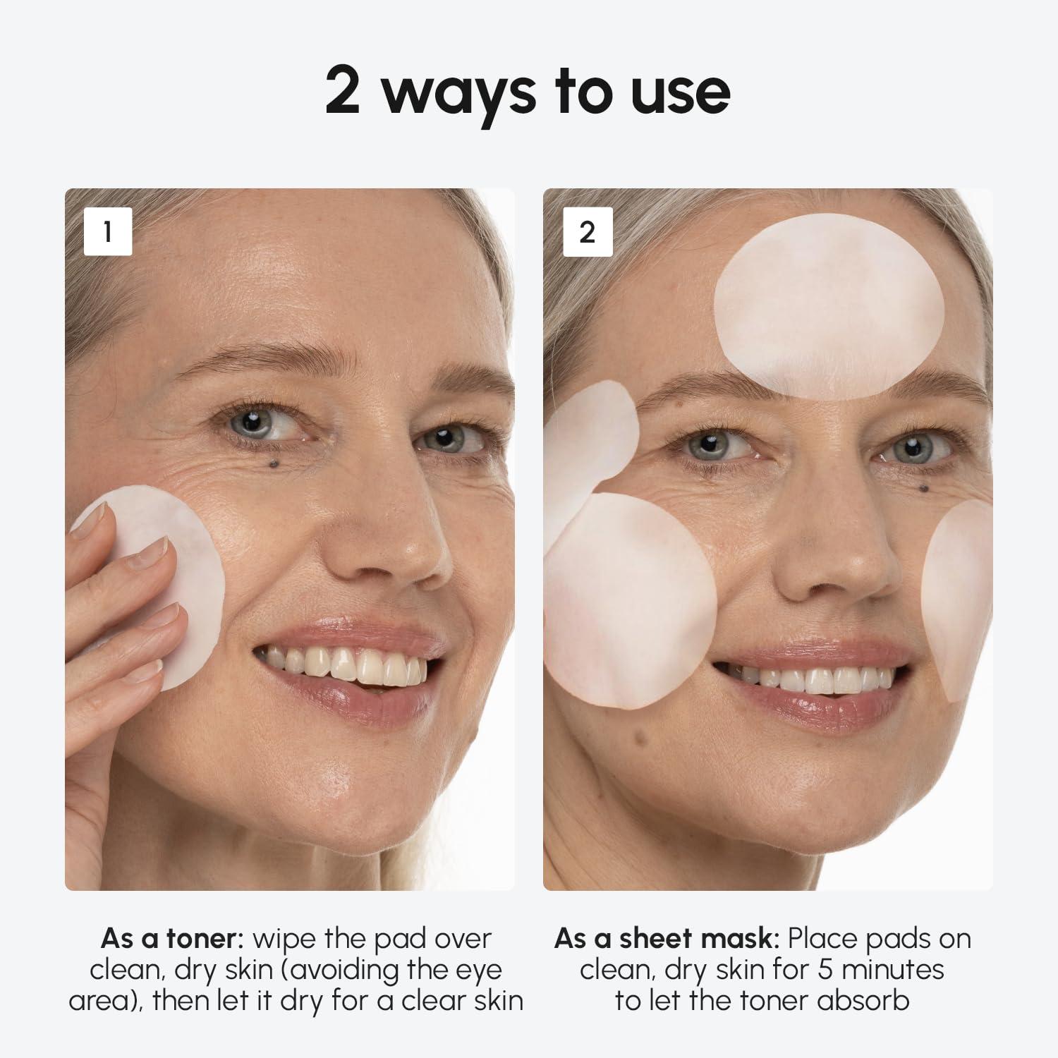 imageMAREE Glycolic Acid Pads Toner Pads for Face Cleansing Exfoliating Pad with Tea Tree Oil Salicylic Acid amp Vitamins E B3 B5 Acne Clearing Skin Pore Resurfacing amp Radiance Device 50 CountRetinol Collagen Pads