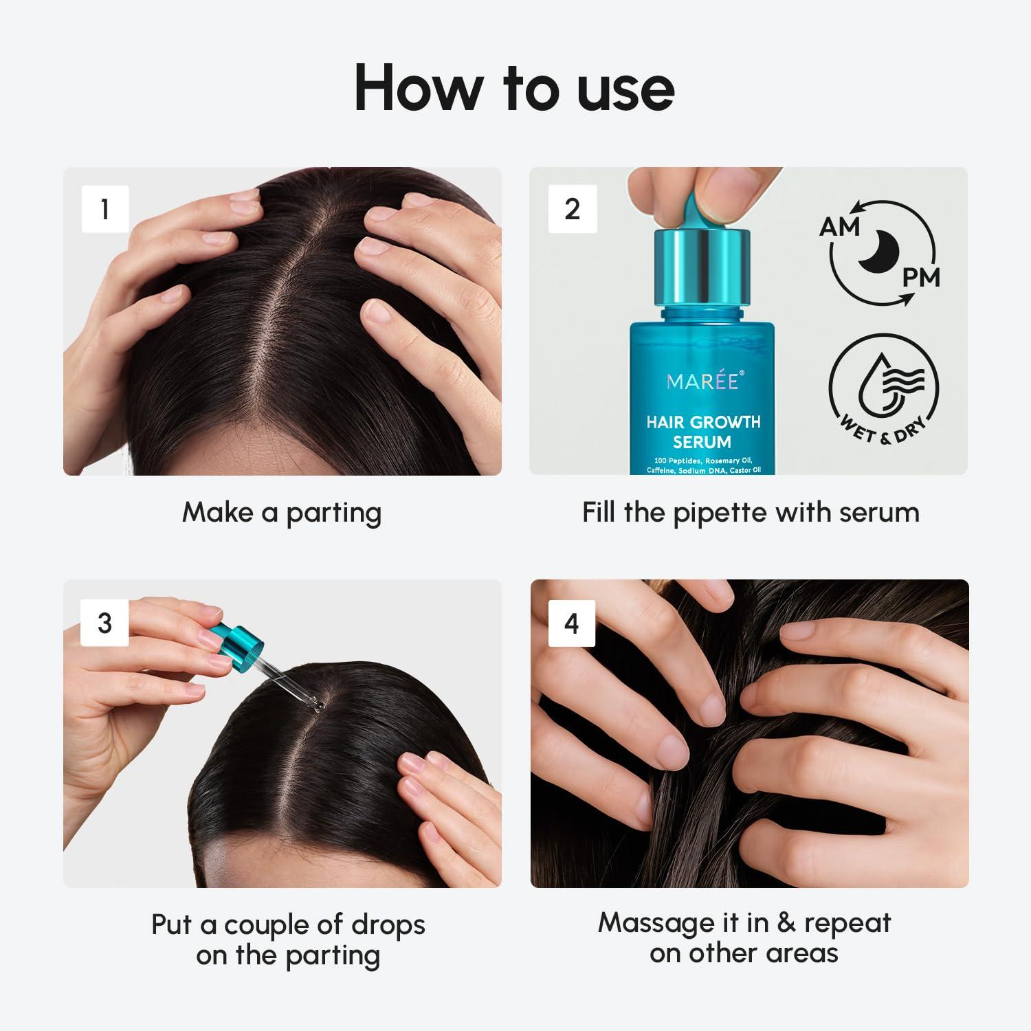 imageMAREE Hair Growth Spray Caffeine Batana Castor amp Rosemary Oil for Hair Growth Products for Women amp Men Hair Oils for Hair Growth Hair Thickening Spray for Roots Hair Regrowth amp Scalp CareHair Growth Serum