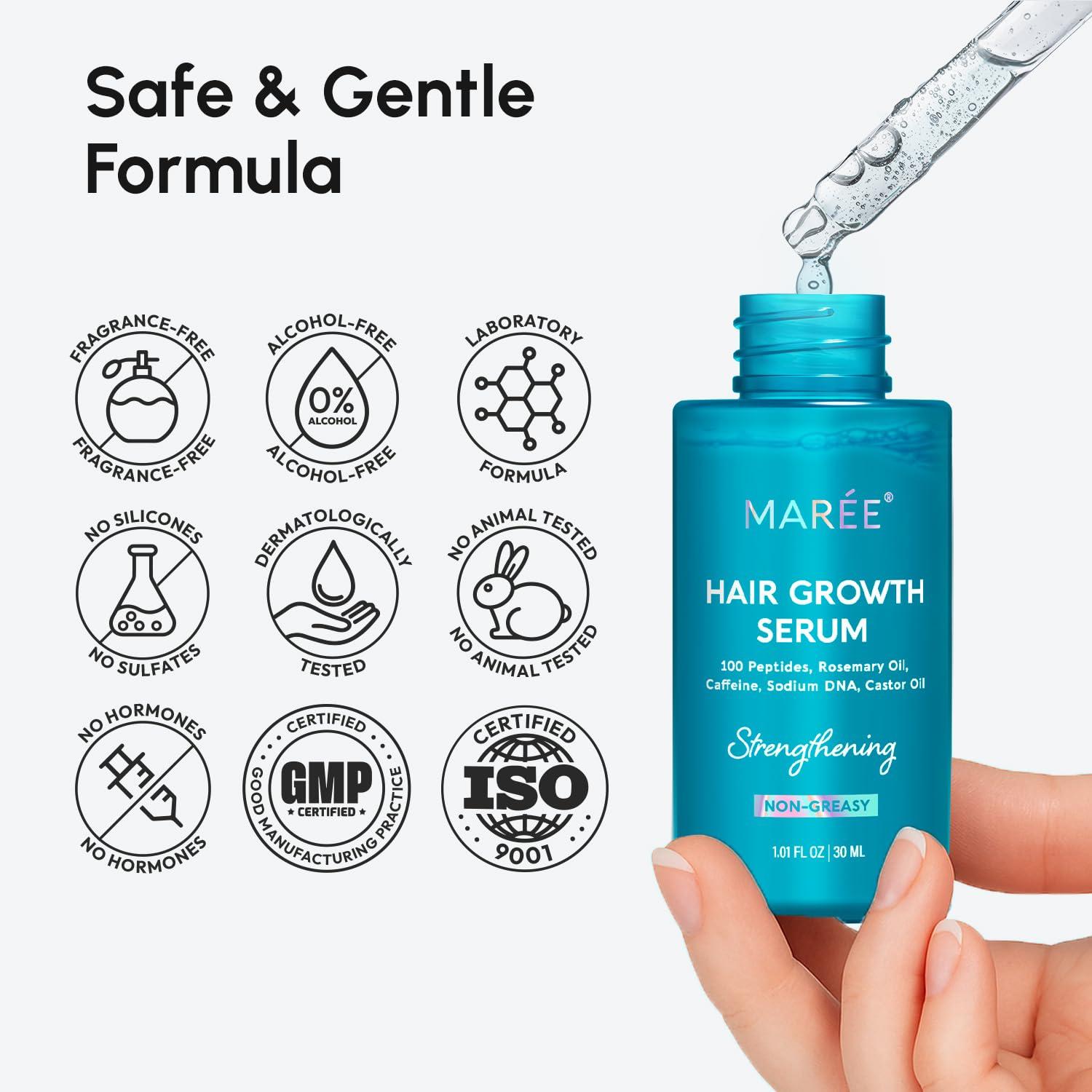 imageMAREE Hair Growth Spray Caffeine Batana Castor amp Rosemary Oil for Hair Growth Products for Women amp Men Hair Oils for Hair Growth Hair Thickening Spray for Roots Hair Regrowth amp Scalp CareHair Growth Serum