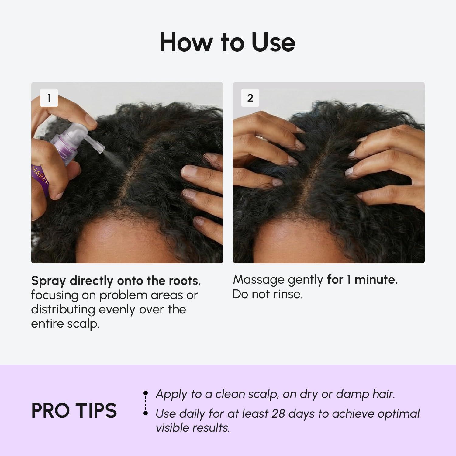 imageMAREE Hair Growth Spray Caffeine Batana Castor amp Rosemary Oil for Hair Growth Products for Women amp Men Hair Oils for Hair Growth Hair Thickening Spray for Roots Hair Regrowth amp Scalp CareHair Growth Spray