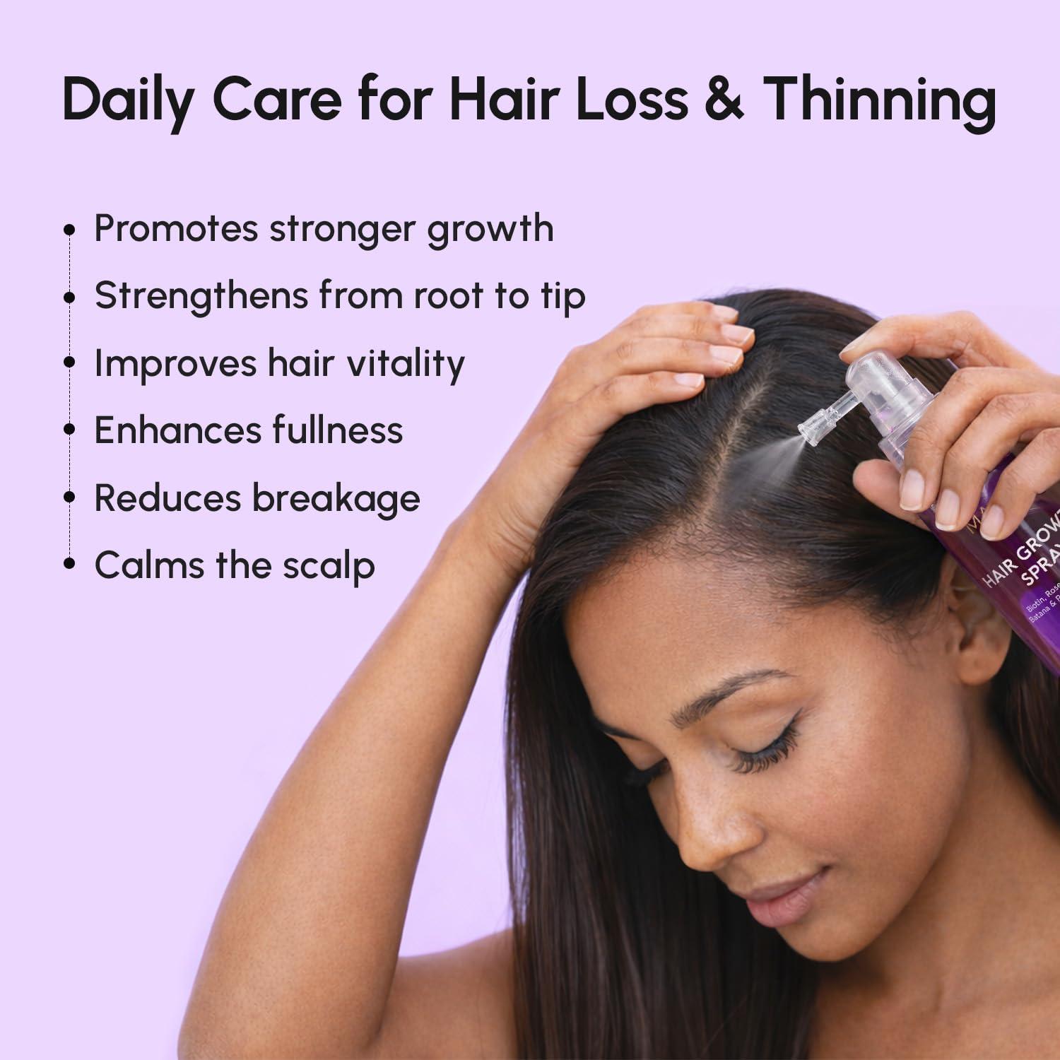 imageMAREE Hair Growth Spray Caffeine Batana Castor amp Rosemary Oil for Hair Growth Products for Women amp Men Hair Oils for Hair Growth Hair Thickening Spray for Roots Hair Regrowth amp Scalp CareHair Growth Spray