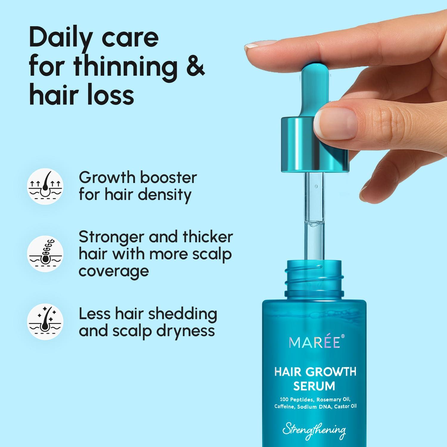 imageMAREE Hair Growth Spray Caffeine Batana Castor amp Rosemary Oil for Hair Growth Products for Women amp Men Hair Oils for Hair Growth Hair Thickening Spray for Roots Hair Regrowth amp Scalp CareHair Growth Serum