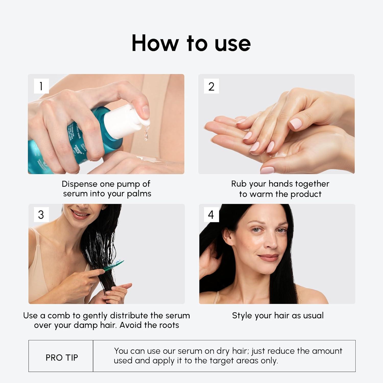 imageMAREE Hair Serum for Dry and Curly Hair Gloss Hair Oil for Frizzy Hair with Argan Oil Keratin amp Biotin Frizz Control Hair Care Products for Women Aceite Para el Cabello Keratin Hair TreatmentOriginal Hair Oil 2 Pack