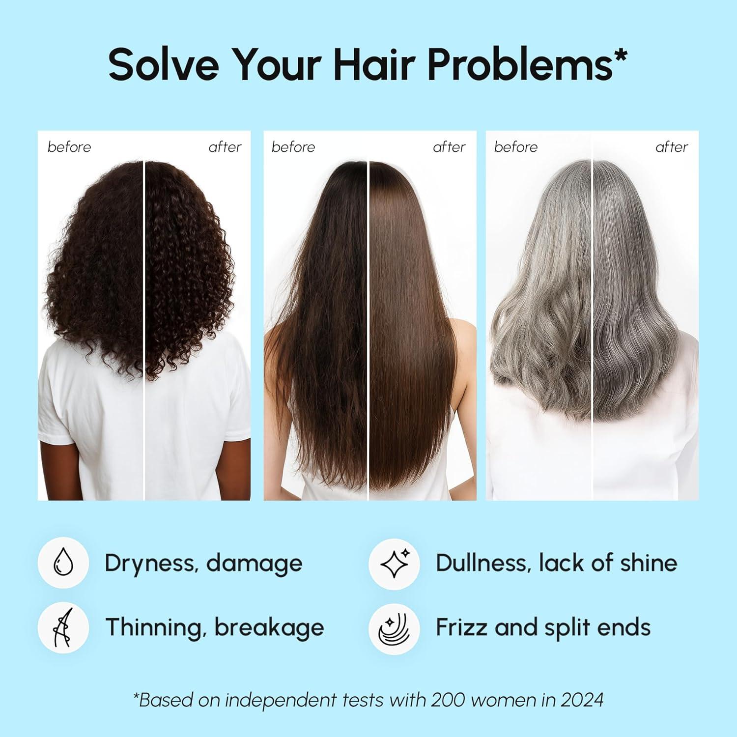 imageMAREE Hair Serum for Dry and Curly Hair Gloss Hair Oil for Frizzy Hair with Argan Oil Keratin amp Biotin Frizz Control Hair Care Products for Women Aceite Para el Cabello Keratin Hair TreatmentHair Oil Capsules