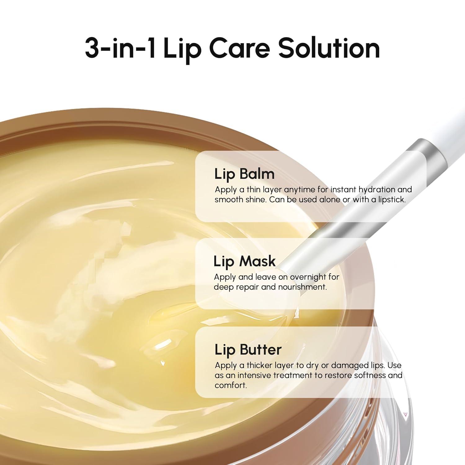 imageMAREE Lip Mask Overnight Lip Moisturizer For Very Dry Lips Hydrating Lip Butter Balm with Hyaluronic Acid amp Collagen Overnight Lip Treatment Lip Sleeping Mask Repair Hidratante de LabiosVanilla Lip Mask