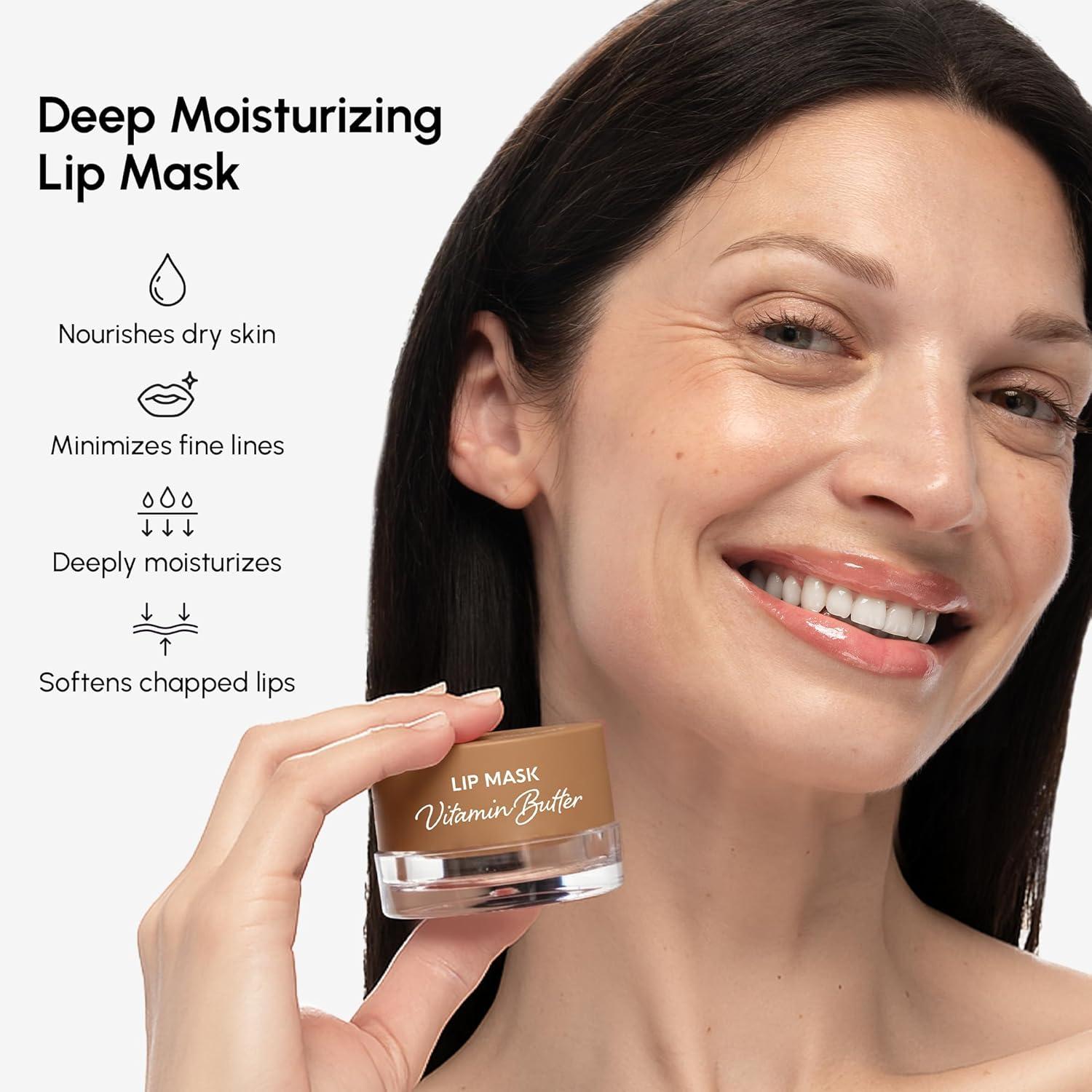 imageMAREE Lip Mask Overnight Lip Moisturizer For Very Dry Lips Hydrating Lip Butter Balm with Hyaluronic Acid amp Collagen Overnight Lip Treatment Lip Sleeping Mask Repair Hidratante de LabiosVanilla Lip Mask