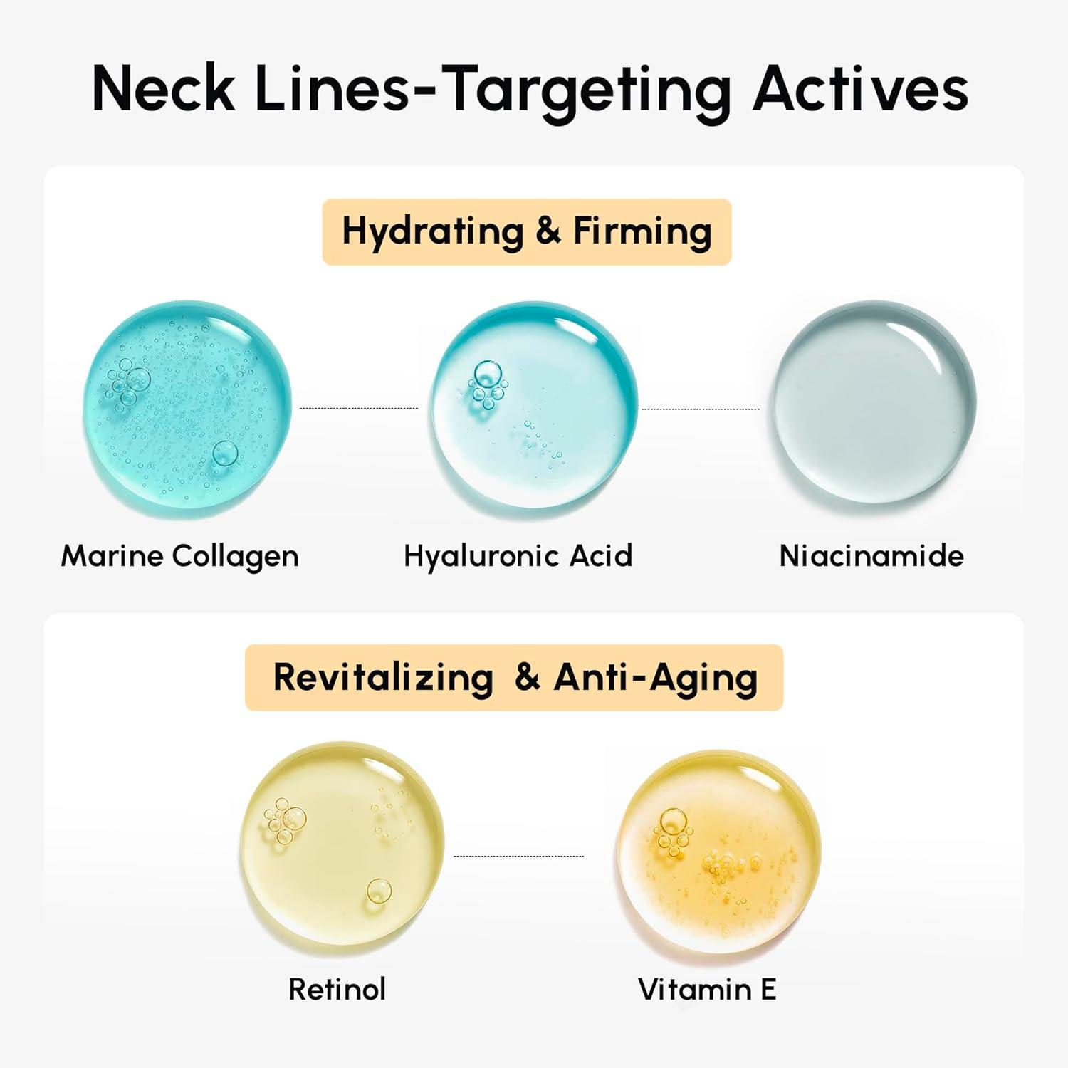 imageMAREE Neck Wrinkle Patches Collagen AntiWrinkle Patches with Retinol amp Hyaluronic Acid for Face Lift Neck Mask for Tightening and Firming Neck Lifting Mask amp Face Tape for Neck Wrinkles 5 Pcs
