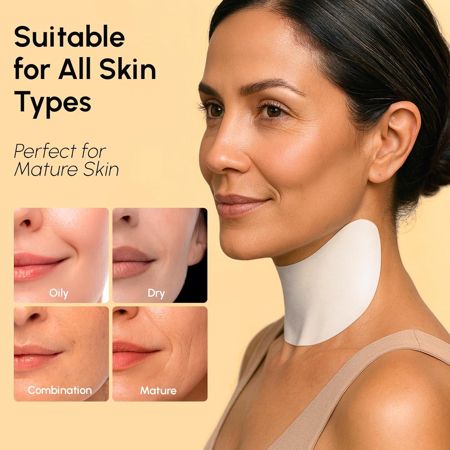 imageMAREE Neck Wrinkle Patches Collagen AntiWrinkle Patches with Retinol amp Hyaluronic Acid for Face Lift Neck Mask for Tightening and Firming Neck Lifting Mask amp Face Tape for Neck Wrinkles 5 Pcs