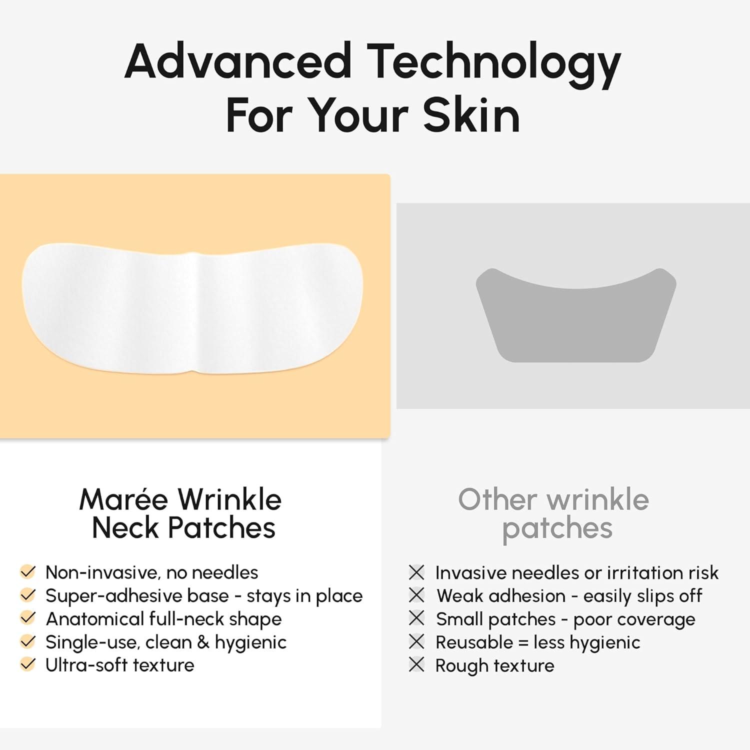 imageMAREE Neck Wrinkle Patches Collagen AntiWrinkle Patches with Retinol amp Hyaluronic Acid for Face Lift Neck Mask for Tightening and Firming Neck Lifting Mask amp Face Tape for Neck Wrinkles 5 Pcs