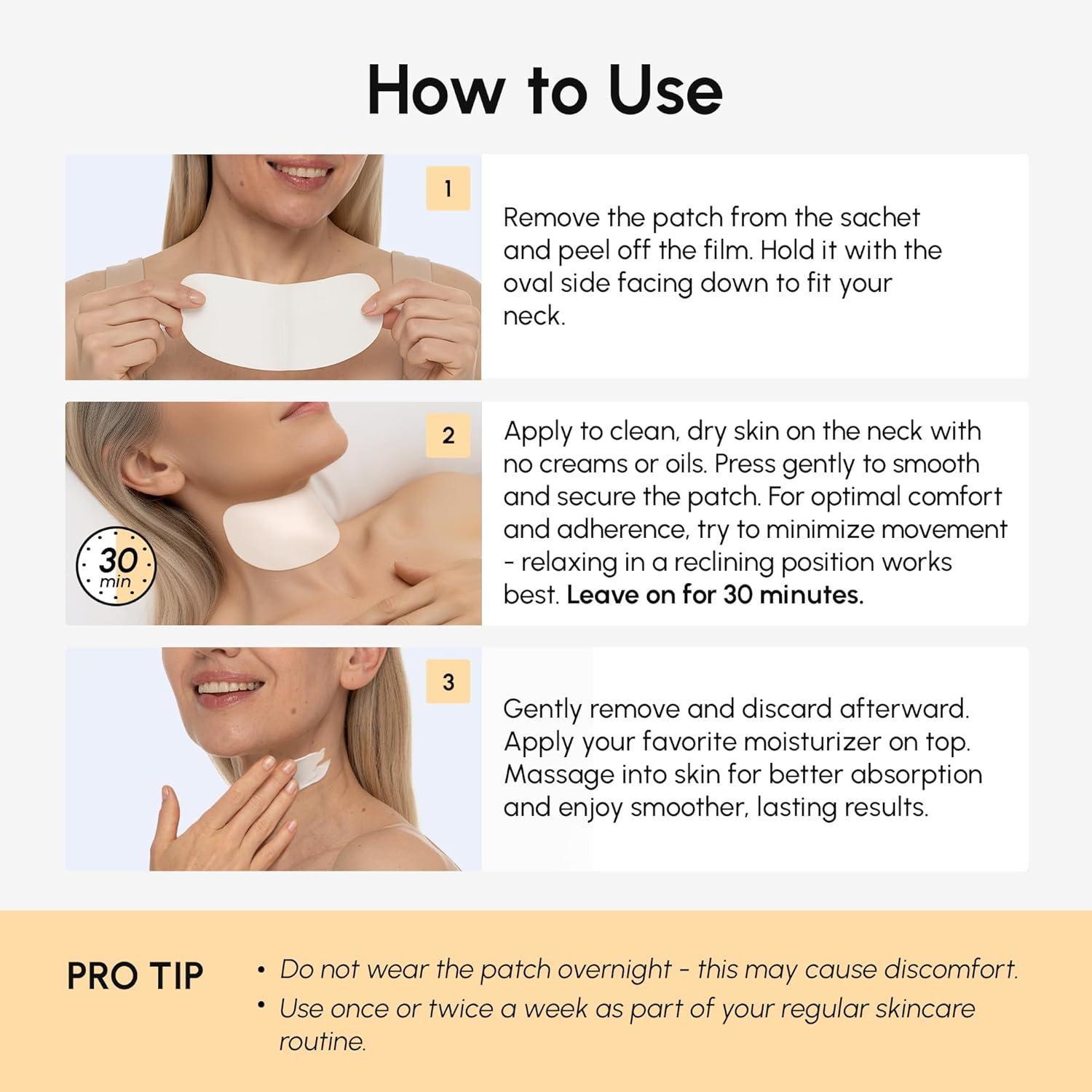 imageMAREE Neck Wrinkle Patches Collagen AntiWrinkle Patches with Retinol amp Hyaluronic Acid for Face Lift Neck Mask for Tightening and Firming Neck Lifting Mask amp Face Tape for Neck Wrinkles 5 Pcs