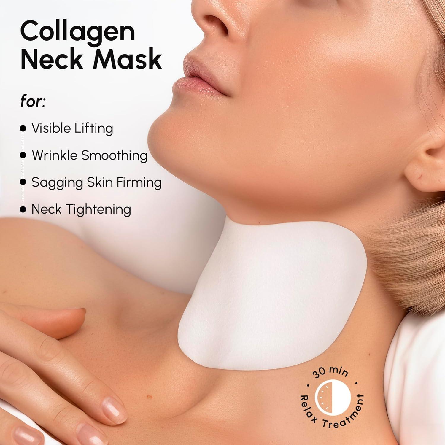 imageMAREE Neck Wrinkle Patches Collagen AntiWrinkle Patches with Retinol amp Hyaluronic Acid for Face Lift Neck Mask for Tightening and Firming Neck Lifting Mask amp Face Tape for Neck Wrinkles 5 Pcs