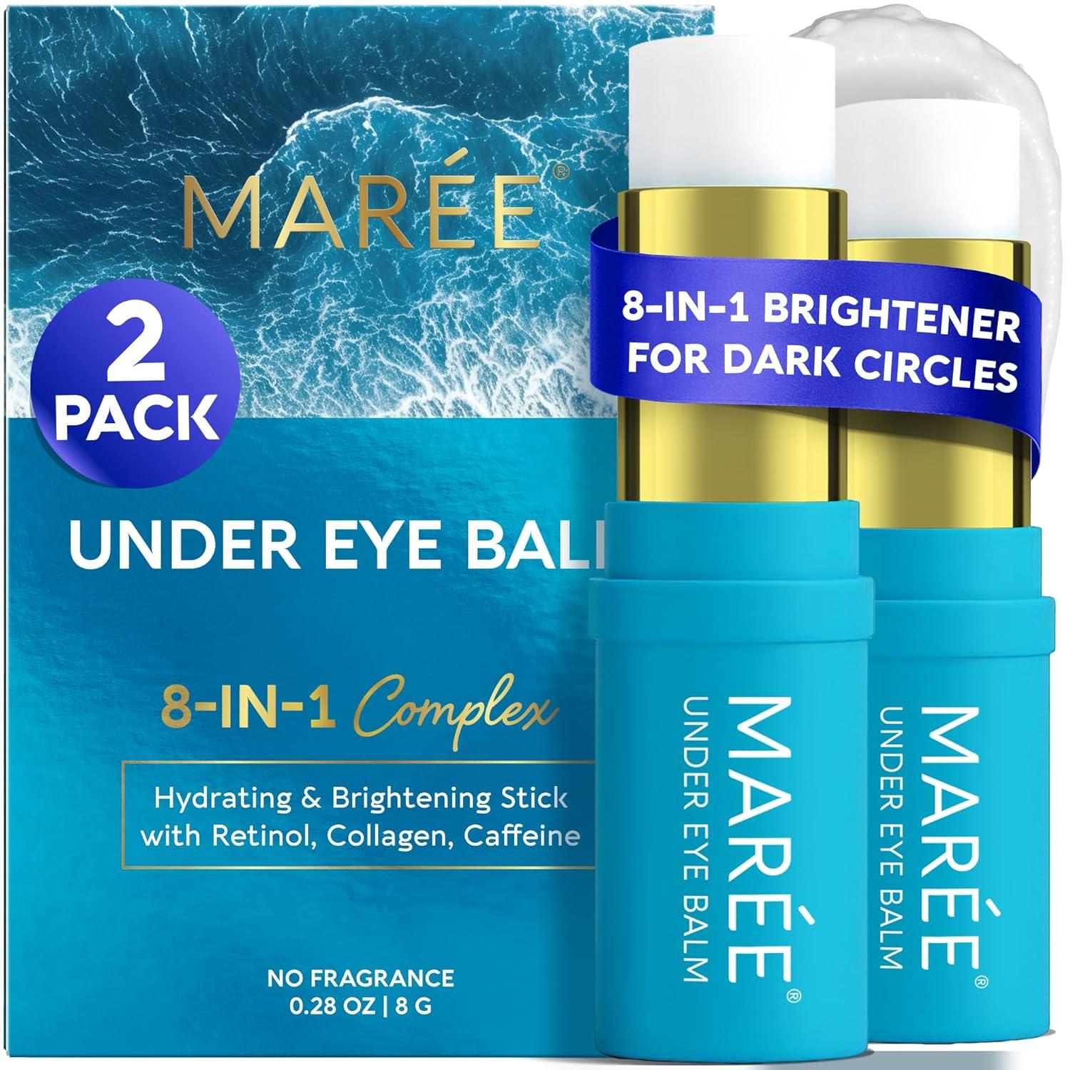 imageMAREE Under Eye Balm Stick Hydrating Retinol Caffeine Under Eye Brightener Stick for Older Women Collagen Undereye Cream for Dark Circles amp Wrinkles Skin Care Treatment MoisturizerBlue