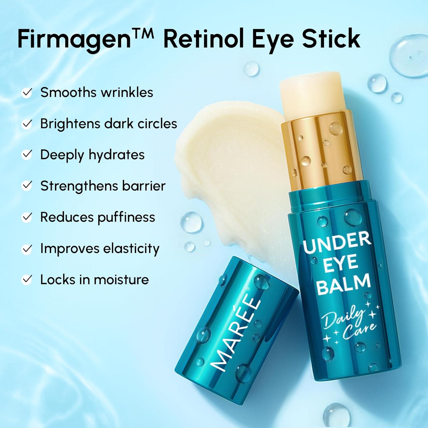 imageMAREE Under Eye Balm Stick with Retinol amp Ceramide Complex Facial Moisturizer for Dark Circles amp Wrinkles Under Eye Brightener Stick AntiWrinkle Hydrating Face Skincare035 Ounce Pack of 1
