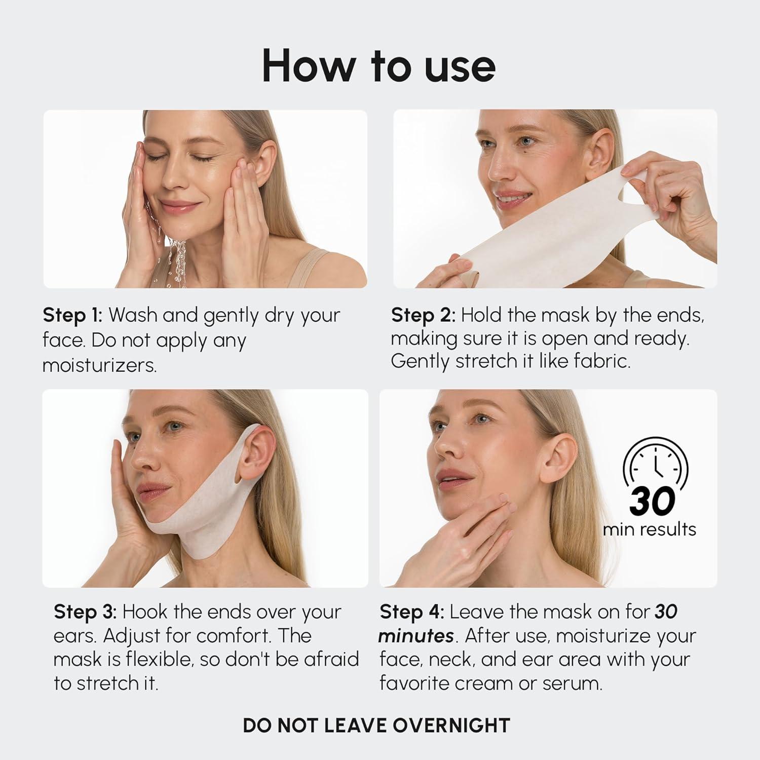 imageMAREE V Line Lifting Mask with 24K Gold Deep Collagen Face Mask for Women Jawline Shaper Mask with Retinol amp Hyaluronic Acid Neck Tightening amp Firming Double Chin Strap for Face LiftHyaluronic Acid