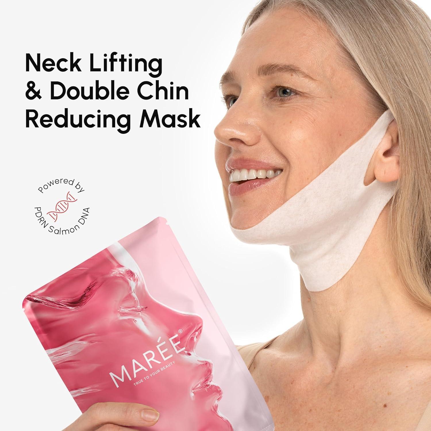 imageMAREE V Line Lifting Mask with 24K Gold Deep Collagen Face Mask for Women Jawline Shaper Mask with Retinol amp Hyaluronic Acid Neck Tightening amp Firming Double Chin Strap for Face LiftPDRN