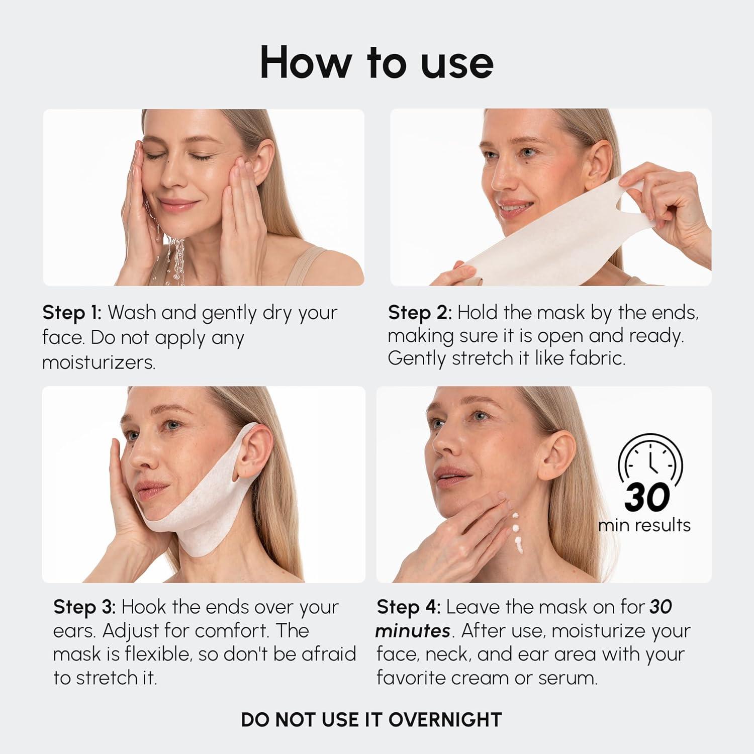 imageMAREE V Line Lifting Mask with 24K Gold Deep Collagen Face Mask for Women Jawline Shaper Mask with Retinol amp Hyaluronic Acid Neck Tightening amp Firming Double Chin Strap for Face Lift24K Gold