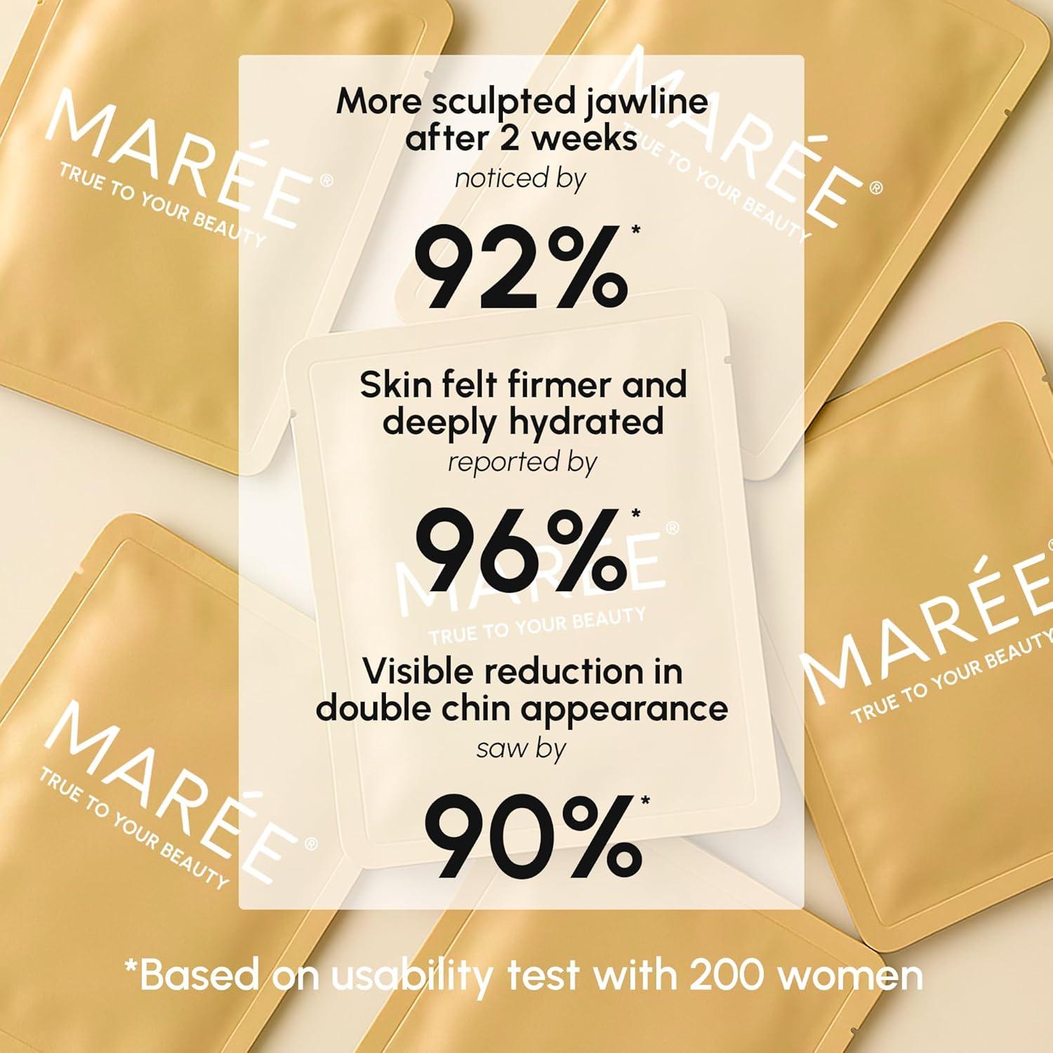 imageMAREE V Line Lifting Mask with 24K Gold Deep Collagen Face Mask for Women Jawline Shaper Mask with Retinol amp Hyaluronic Acid Neck Tightening amp Firming Double Chin Strap for Face Lift24K Gold