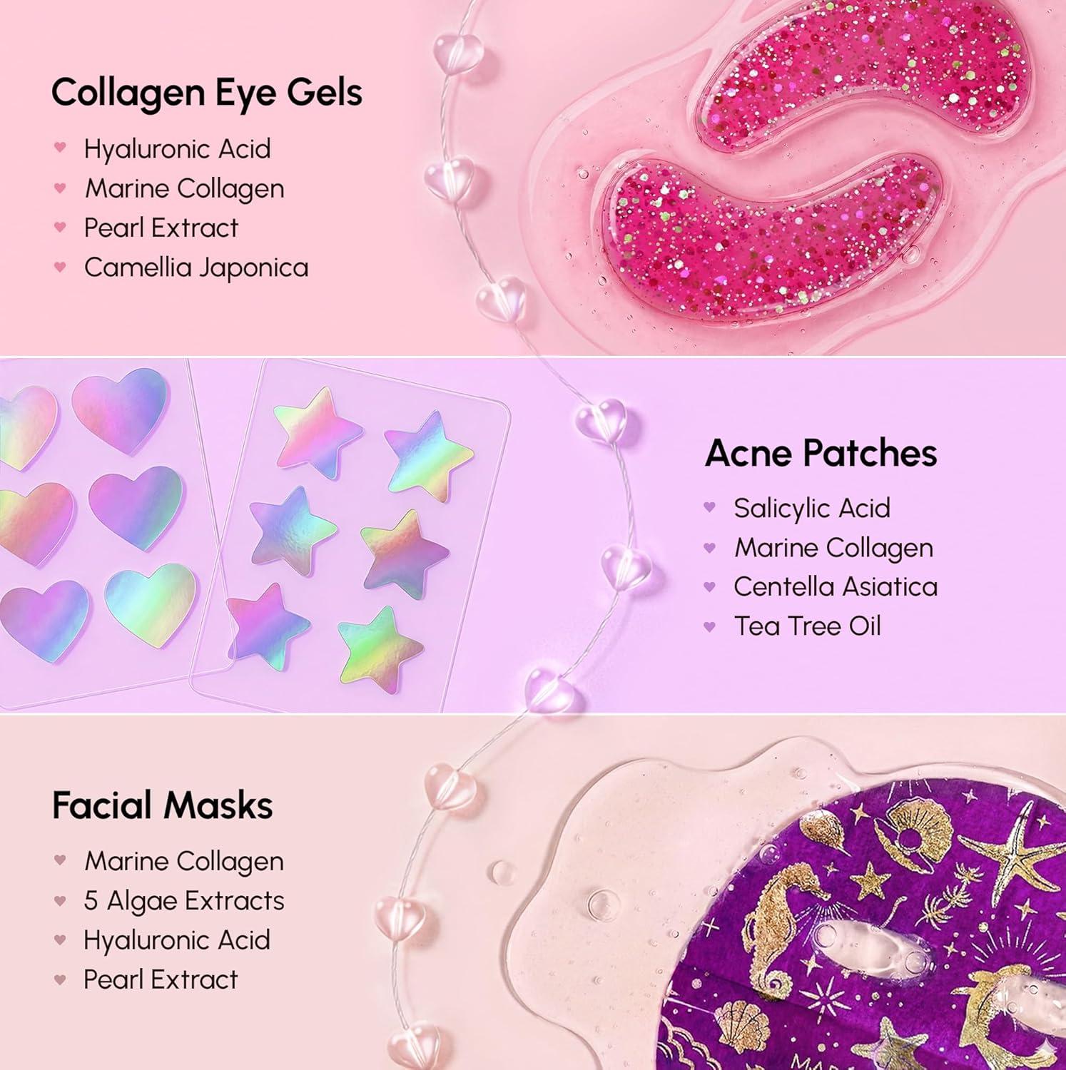 imageMAREE Valentines Day Gifts for Her Skincare Gift Box Under Eye Patches Collagen Face Mask amp Cute Star Pimple Patches Valentines Gifts for Her Gift Box for Women Mom amp SelfCare Lovers