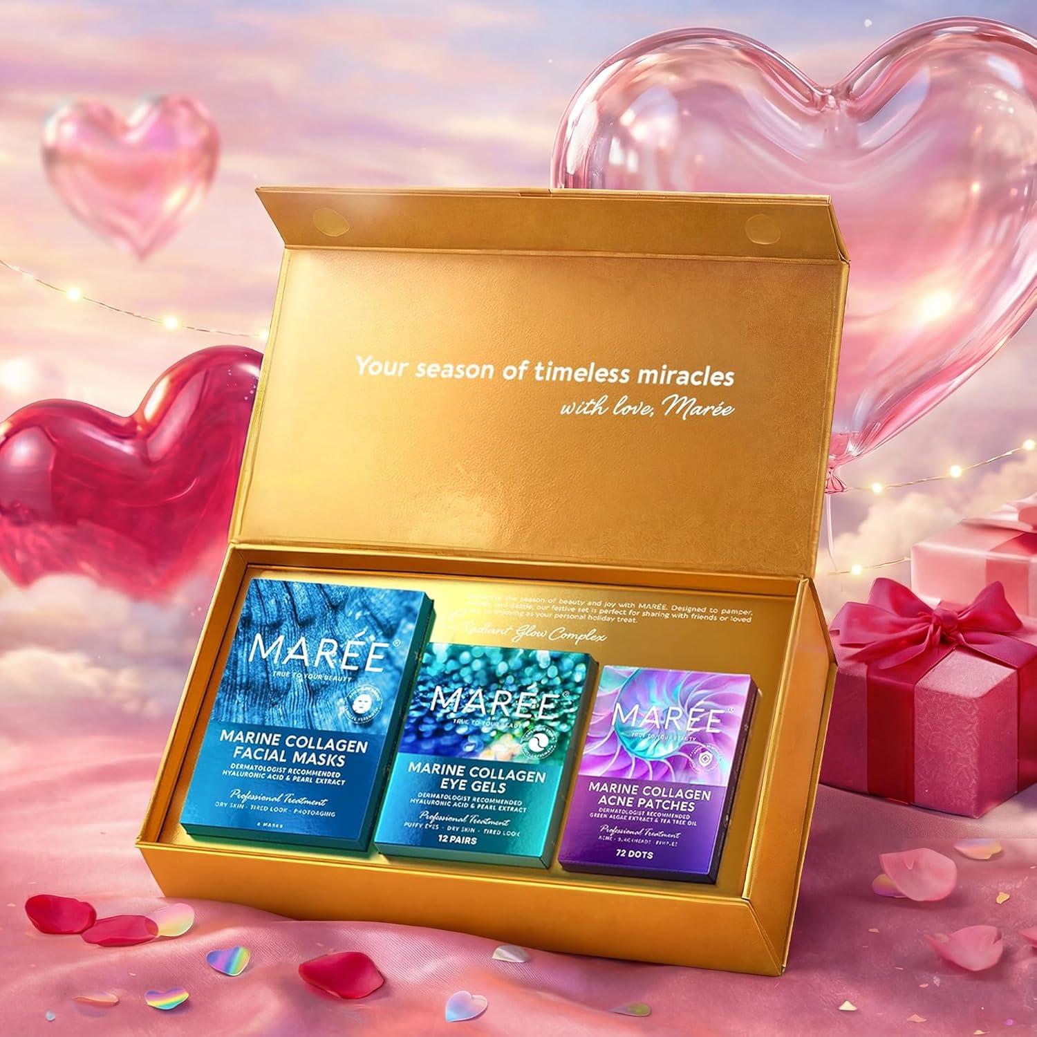 imageMAREE Valentines Day Gifts for Her Skincare Gift Box Under Eye Patches Collagen Face Mask amp Cute Star Pimple Patches Valentines Gifts for Her Gift Box for Women Mom amp SelfCare Lovers