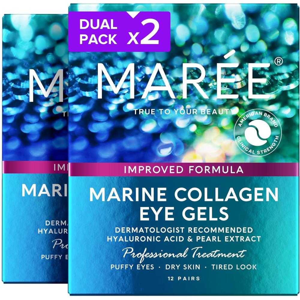 imageMAREE Eye Gels  Cooling Pads Under Eye Patches for Puffy Eyes and Dark Circles with Collagen amp Hyaluronic Acid  Anti Wrinkles Under Eye Masks Skincare Treatment for Puffiness  Parches Para OjerasMulticolor