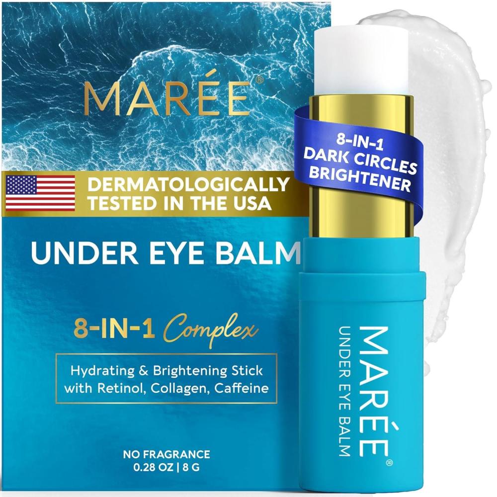 imageMAREE Under Eye Balm Stick Hydrating Retinol Caffeine Under Eye Brightener Stick for Older Women Collagen Undereye Cream for Dark Circles amp Wrinkles Skin Care Treatment MoisturizerBlue