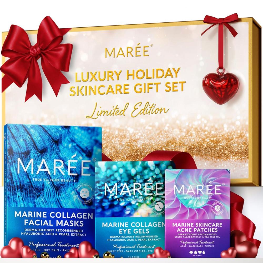 imageMAREE Valentines Day Gifts for Her Skincare Gift Box Under Eye Patches Collagen Face Mask amp Cute Star Pimple Patches Valentines Gifts for Her Gift Box for Women Mom amp SelfCare Lovers