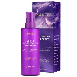 MAREE 10-in-1 Heat Protection Spray for Hair – Heat Protectant for Hair with Keratin, Collagen & Argan Oil – Frizz Control Hair Spray Women Care Product – Anti Frizz Protector de Calor para el Cabello(Heat Hair Spray)
