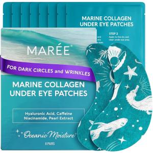 MAREE Eye Gels – Cooling Pads Under Eye Patches for Puffy Eyes and Dark Circles with Collagen & Hyaluronic Acid – Anti Wrinkles Under Eye Masks Skincare Treatment for Puffiness – Parches Para Ojeras(Maree)