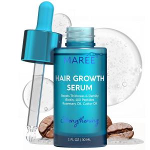 MAREE Hair Growth Spray – Caffeine, Batana, Castor & Rosemary Oil for Hair Growth – Products for Women & Men – Hair Oils for Hair Growth – Hair Thickening Spray for Roots – Hair Regrowth & Scalp Care(Hair Growth Serum)