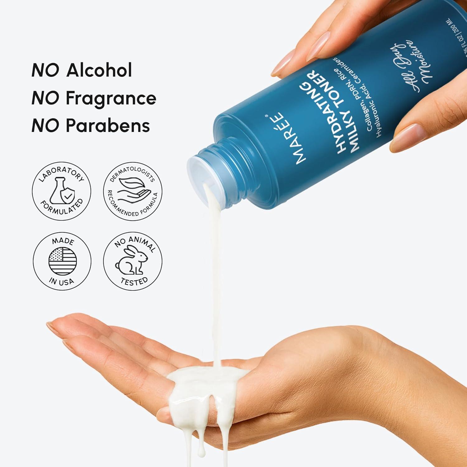 imageMAREE Exfoliating Toner with Salicylic Acid AHA BHA Face Exfoliant amp Pore Cleaner BHA Liquid Exfoliant for Sebum amp Dead Skin Care Remover Face Exfoliator Acido Salicilico Exfoliante FacialMilky