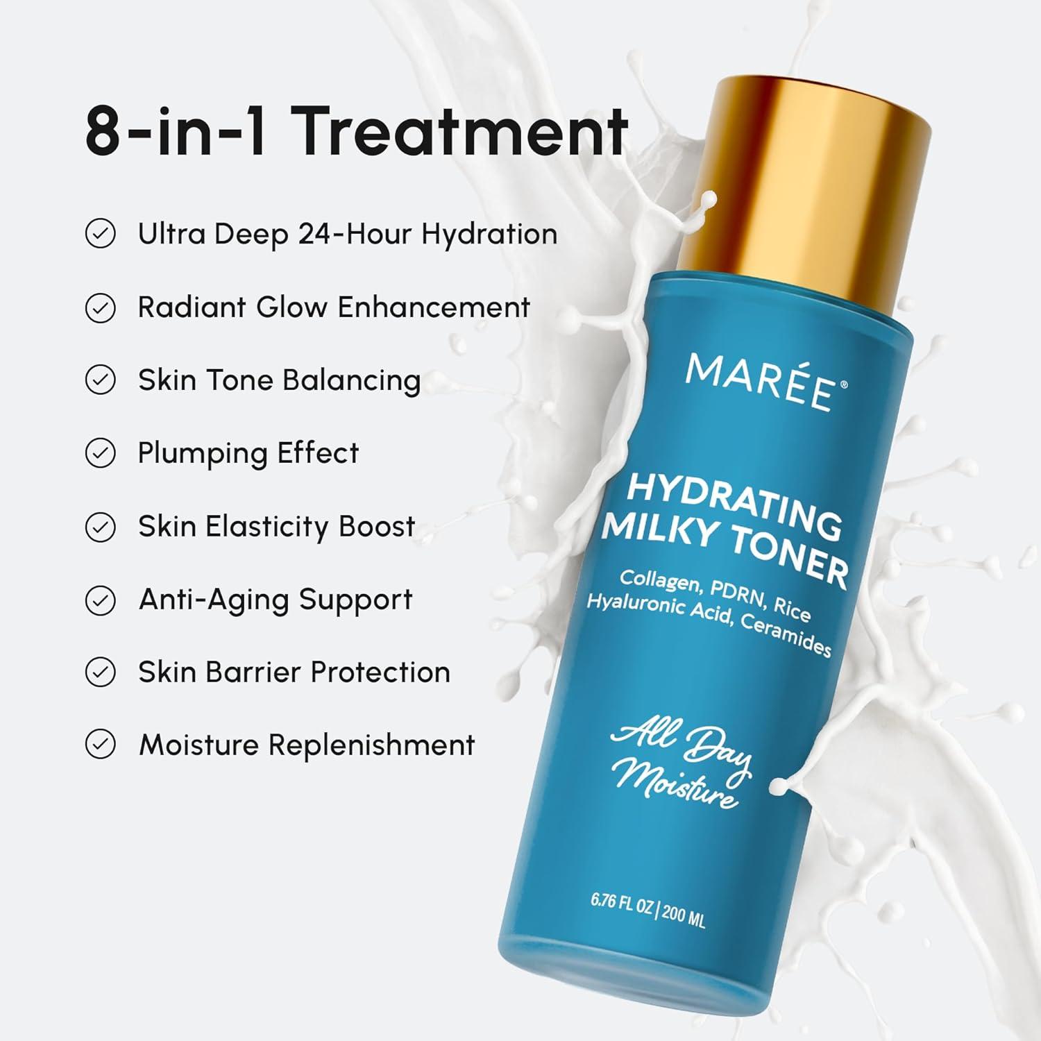 imageMAREE Exfoliating Toner with Salicylic Acid AHA BHA Face Exfoliant amp Pore Cleaner BHA Liquid Exfoliant for Sebum amp Dead Skin Care Remover Face Exfoliator Acido Salicilico Exfoliante FacialMilky