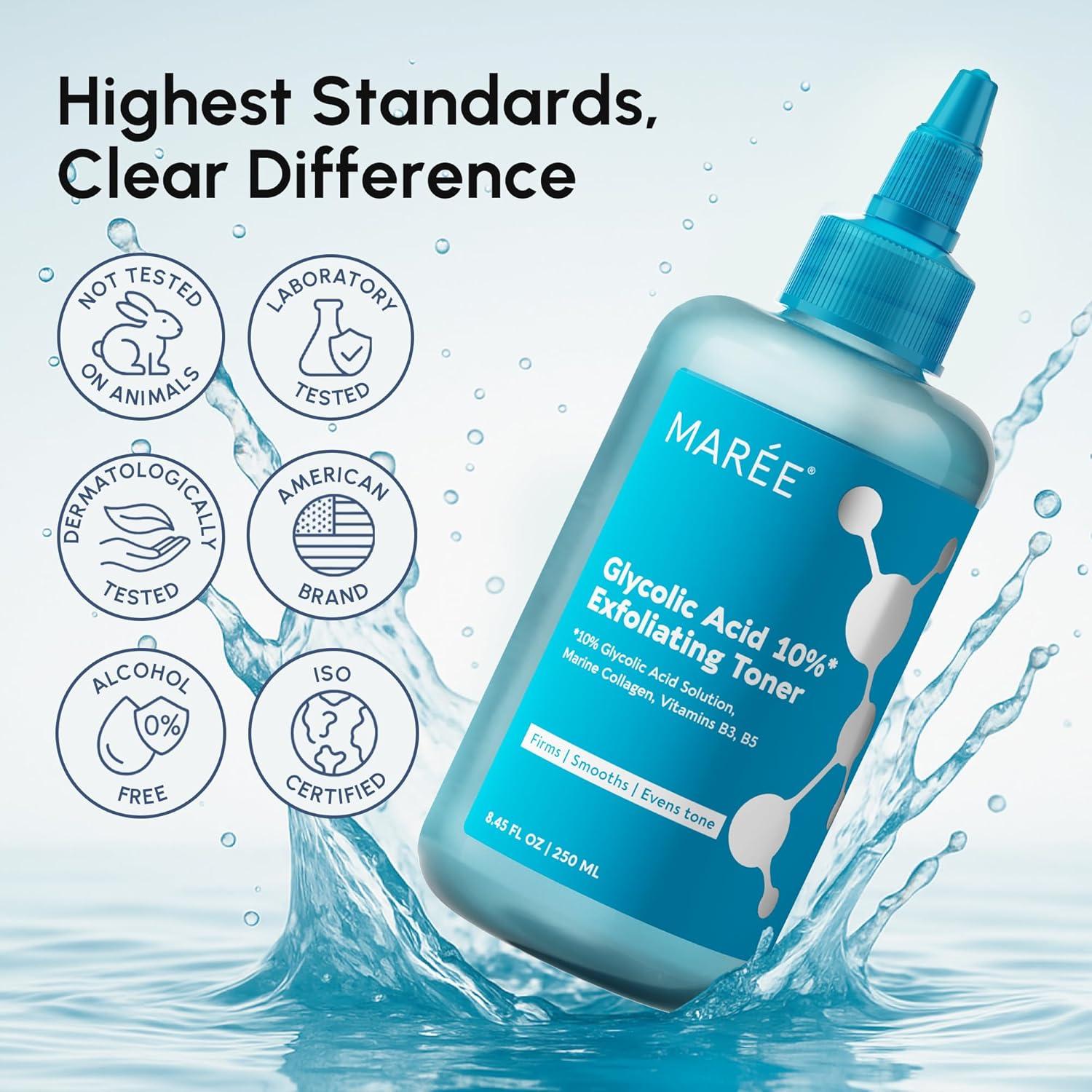 imageMAREE Exfoliating Toner with Salicylic Acid AHA BHA Face Exfoliant amp Pore Cleaner BHA Liquid Exfoliant for Sebum amp Dead Skin Care Remover Face Exfoliator Acido Salicilico Exfoliante FacialGlycolic Acid