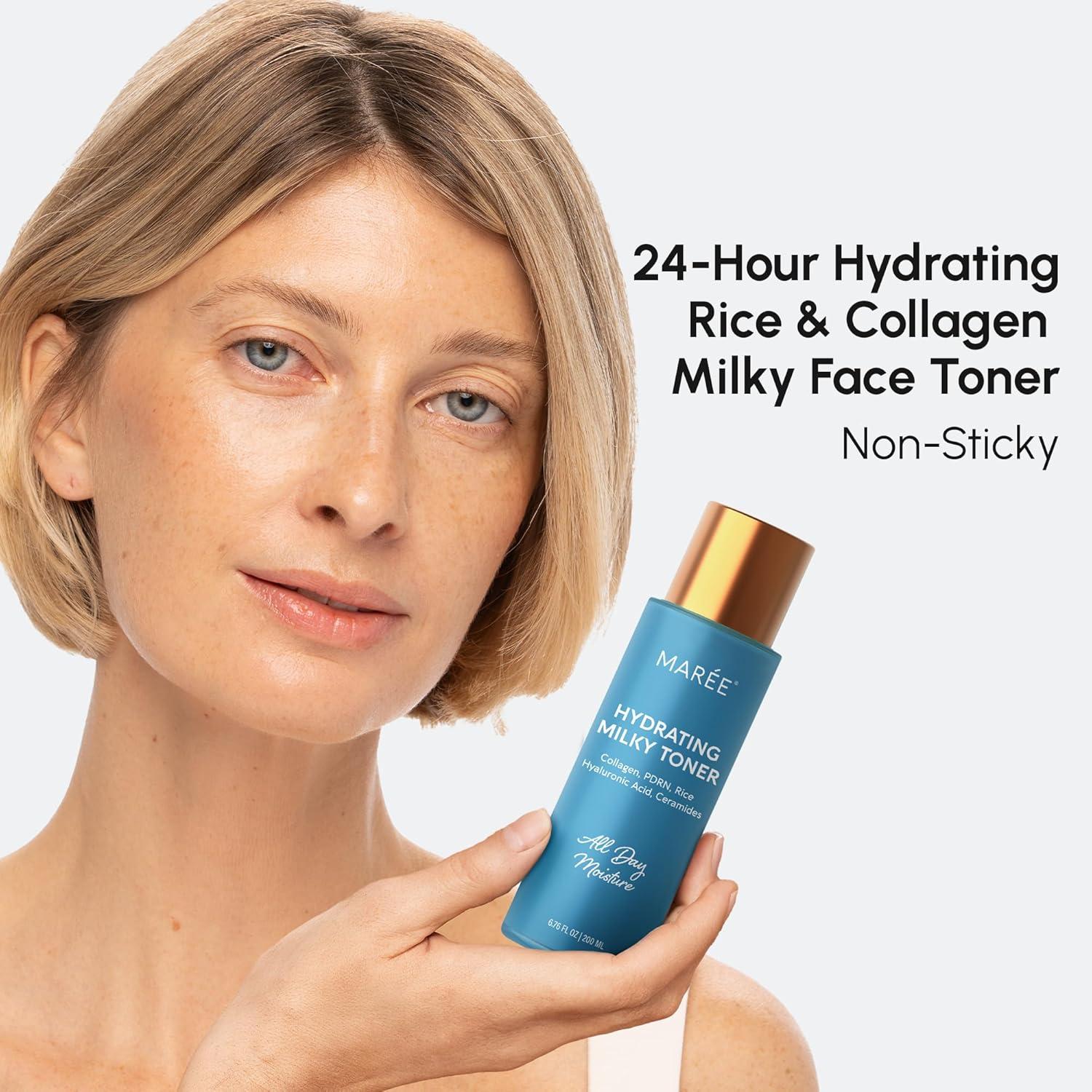 imageMAREE Exfoliating Toner with Salicylic Acid AHA BHA Face Exfoliant amp Pore Cleaner BHA Liquid Exfoliant for Sebum amp Dead Skin Care Remover Face Exfoliator Acido Salicilico Exfoliante FacialMilky