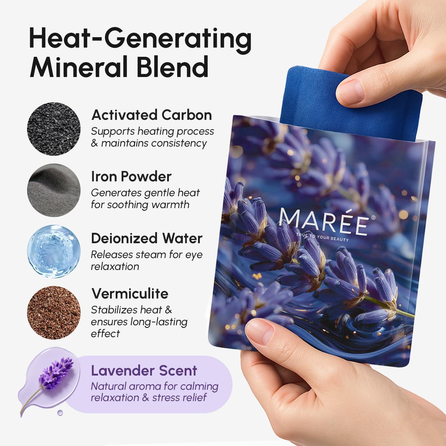 imageMAREE Heated Eye Masks for Dry Eyes Steam Eye Mask Disposable Lavender Self Heating Eye Mask for Puffy Eye Facial Steamer Alternative for Relaxation Warm Compress for Eyes Spa Gift for Women16 Count Pack of 1