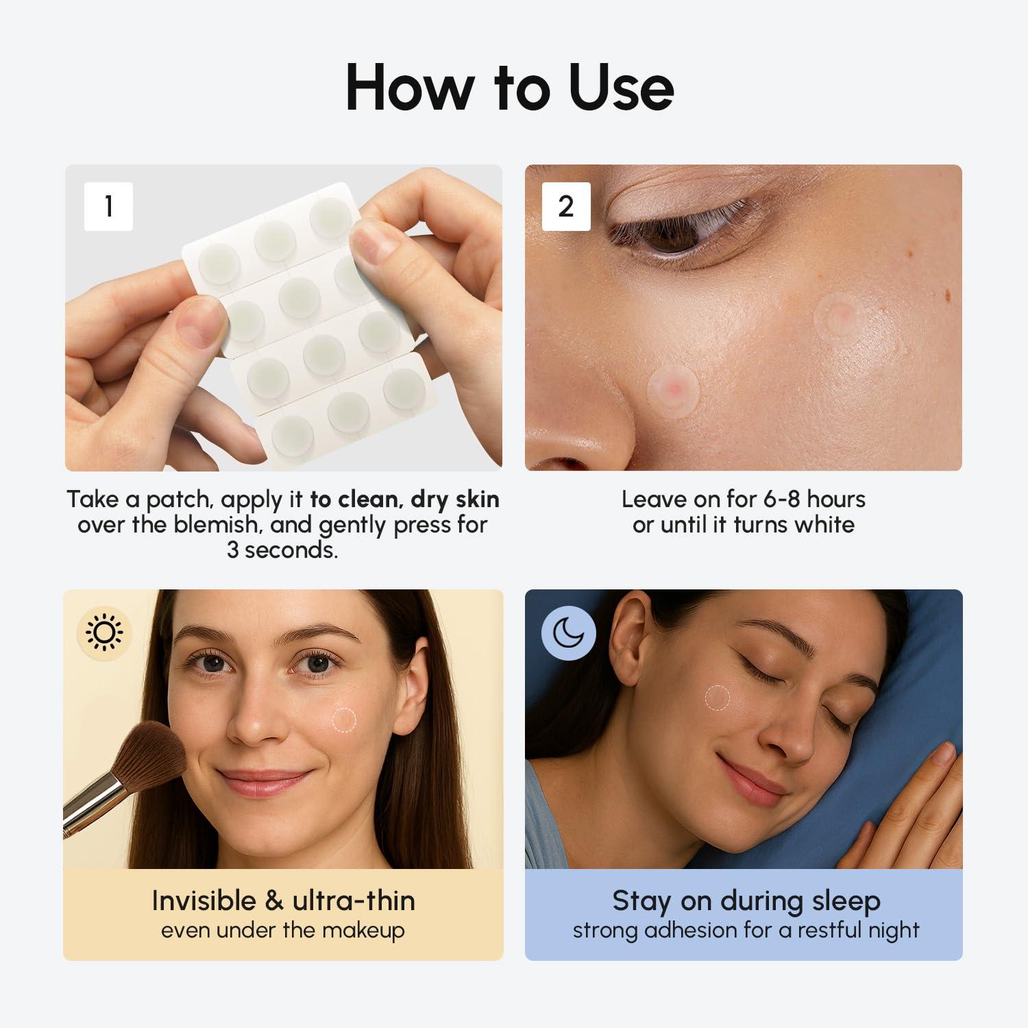 imageMAREE Invisible Pimple Patches Clear Pimple Patches for Face Hydrocolloid Acne Patches Anti Blemish Zit Stickers for Face Parches Para Acne Pinple Zit Patches Pimple Stickers 72 DotsClear
