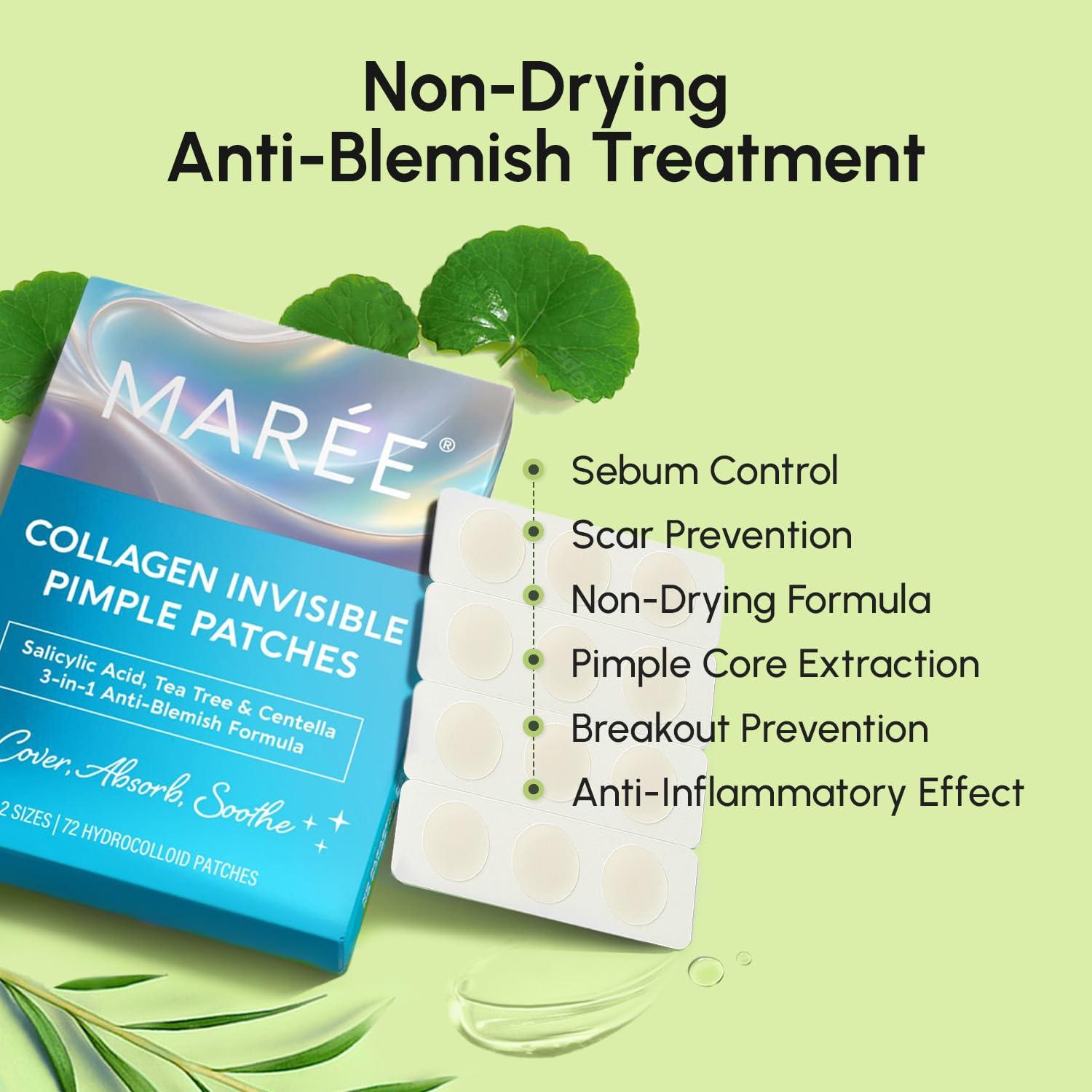 imageMAREE Invisible Pimple Patches Clear Pimple Patches for Face Hydrocolloid Acne Patches Anti Blemish Zit Stickers for Face Parches Para Acne Pinple Zit Patches Pimple Stickers 72 DotsClear