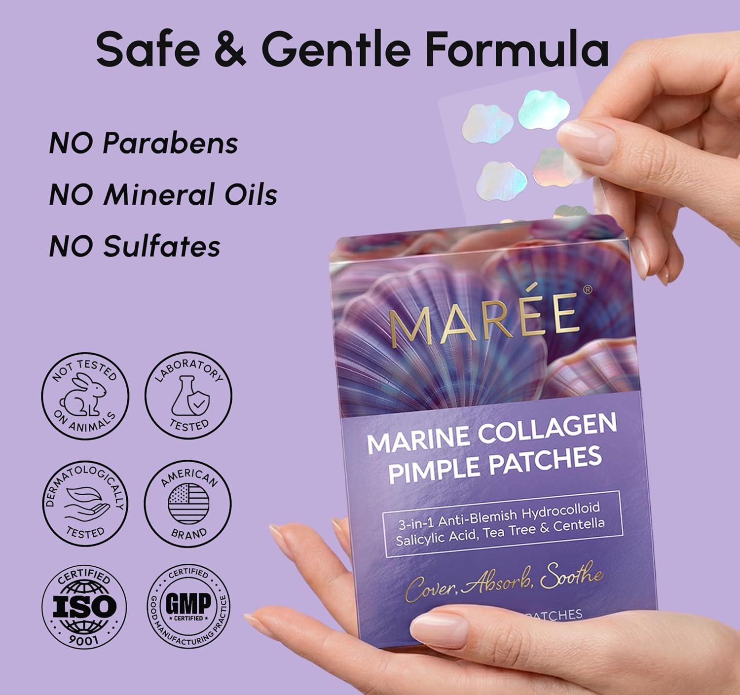 imageMAREE Invisible Pimple Patches Clear Pimple Patches for Face Hydrocolloid Acne Patches Anti Blemish Zit Stickers for Face Parches Para Acne Pinple Zit Patches Pimple Stickers 72 DotsHolographic