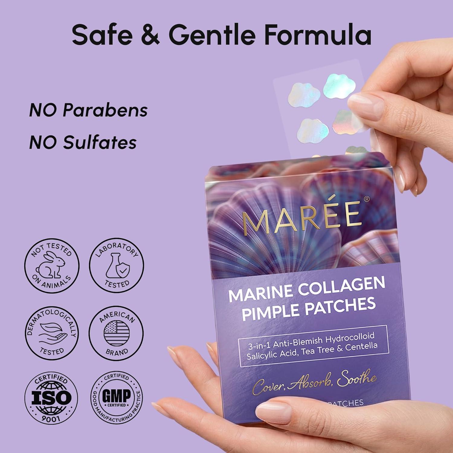 imageMAREE Invisible Pimple Patches Clear Pimple Patches for Face Hydrocolloid Acne Patches Anti Blemish Zit Stickers for Face Parches Para Acne Pinple Zit Patches Pimple Stickers 72 DotsHolographic