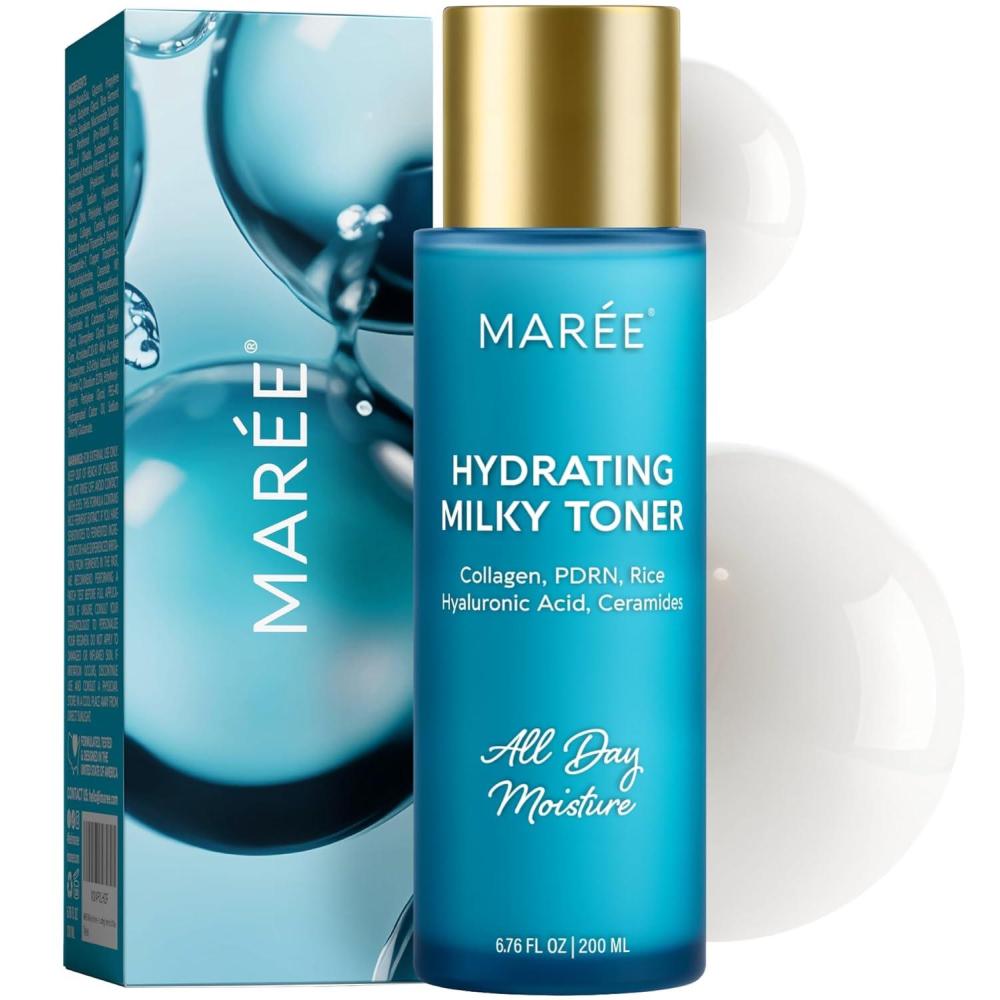 imageMAREE Exfoliating Toner with Salicylic Acid AHA BHA Face Exfoliant amp Pore Cleaner BHA Liquid Exfoliant for Sebum amp Dead Skin Care Remover Face Exfoliator Acido Salicilico Exfoliante FacialMilky