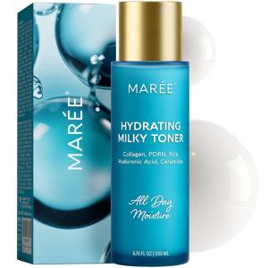 MAREE Exfoliating Toner with Salicylic Acid – AHA BHA Face Exfoliant & Pore Cleaner – BHA Liquid Exfoliant for Sebum & Dead Skin Care Remover – Face Exfoliator – Acido Salicilico Exfoliante Facial(Milky)